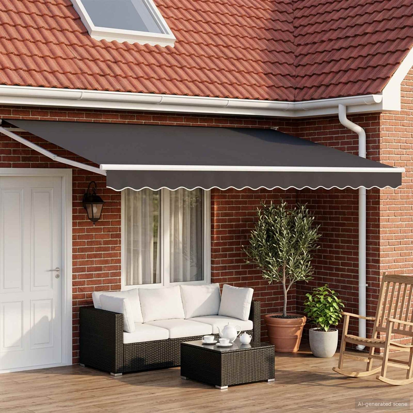 Einziehbare Markise Anthrazit 4 x 2 m