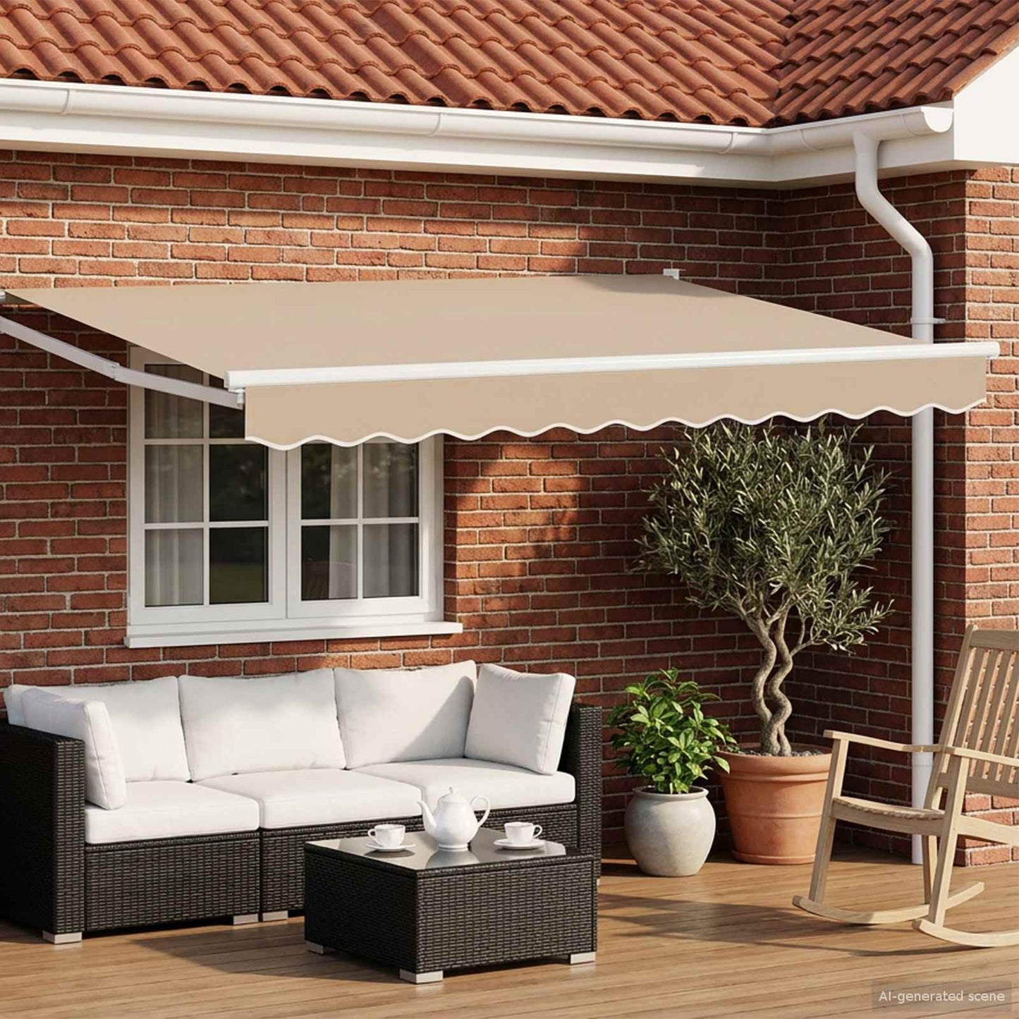 Elektrische ausziehbare Markise Beige 2,5 x 2 m