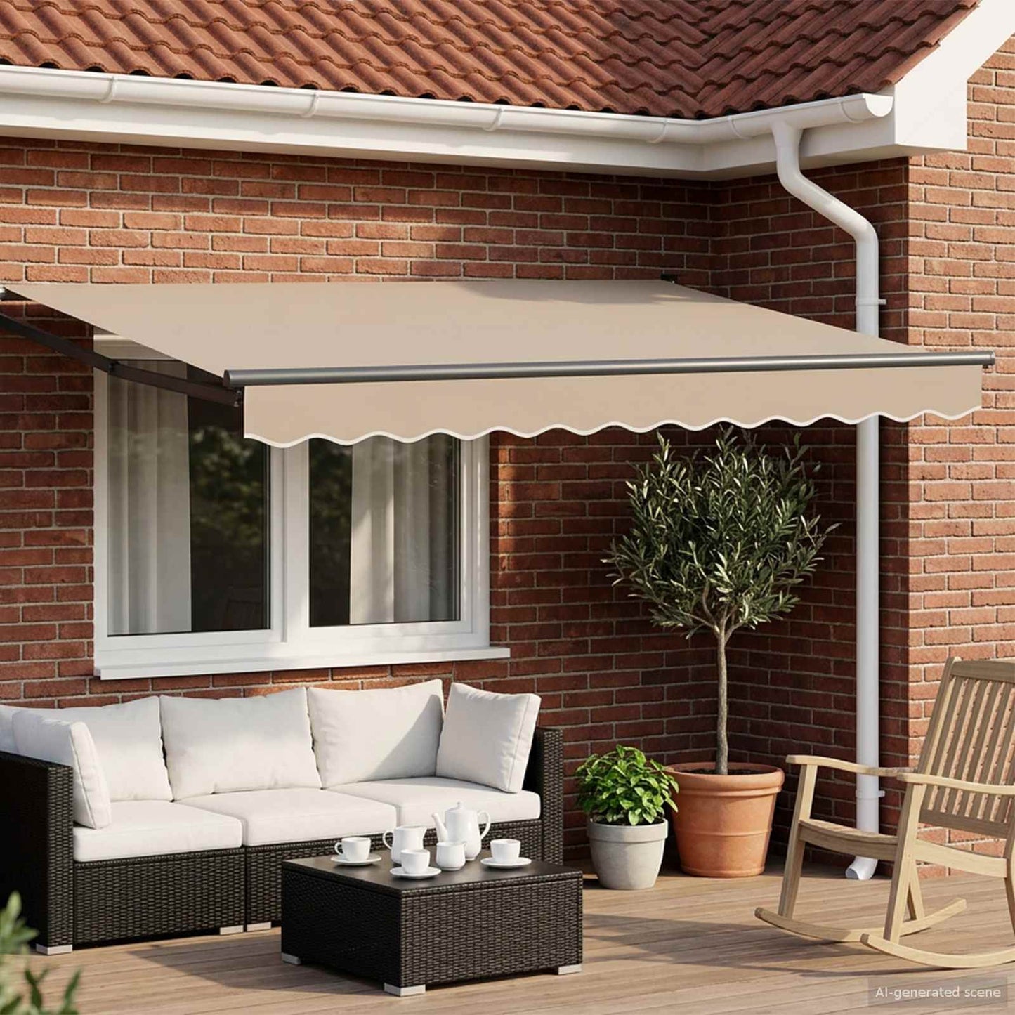 Einziehbare Markise Beige 2,5 x 2 m