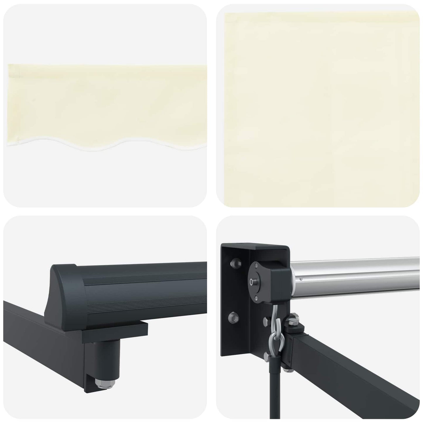 Einziehbare Markise Creme 3 x 2 m Polyester mit PU-Beschichtung