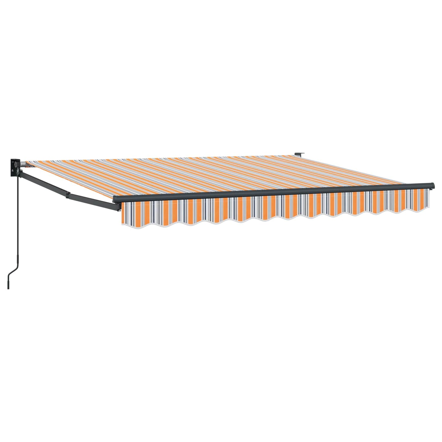 Einziehbare Markise Orange, Grau und Blau 3,5 x 2 m