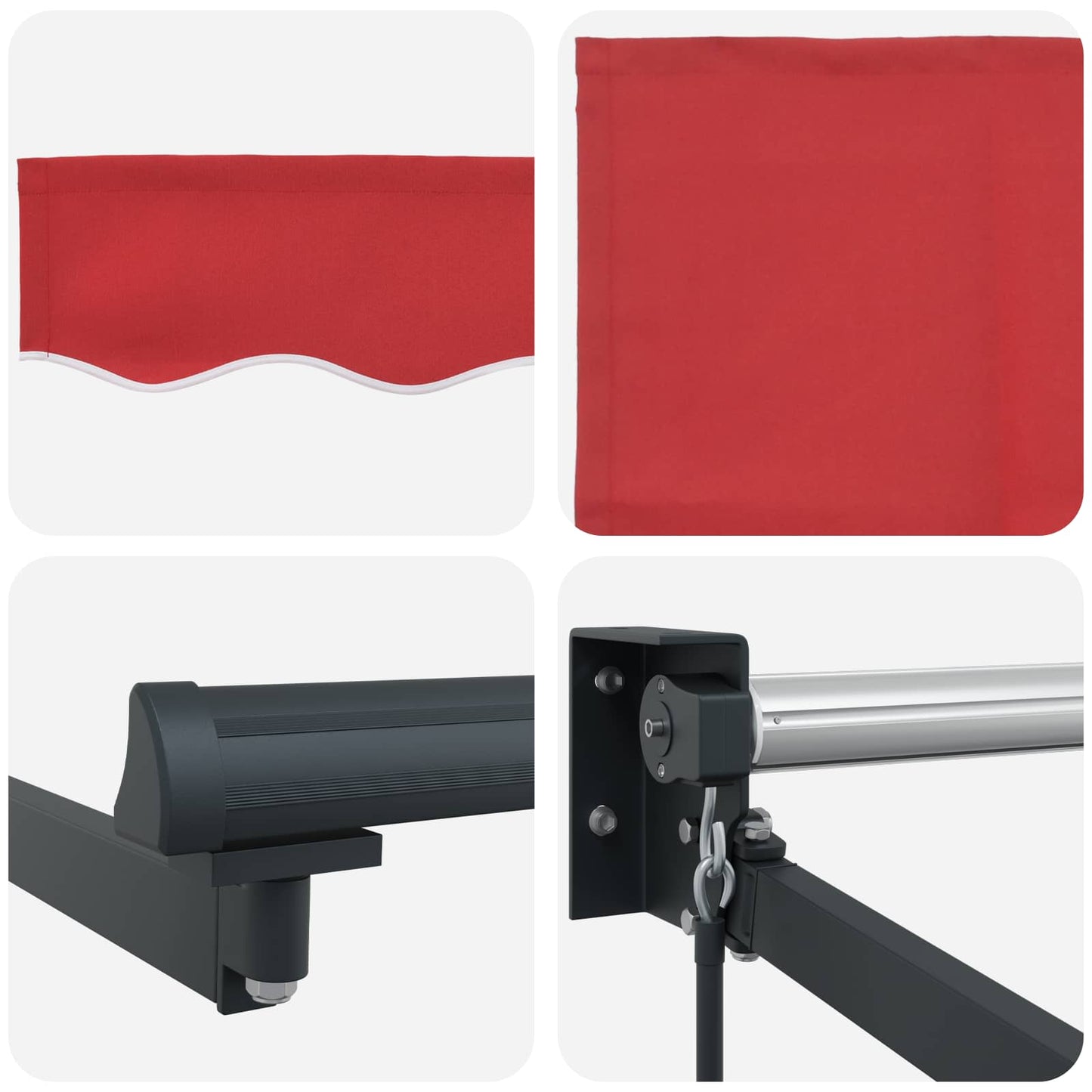 Einziehbare Markise Rot 3,5 x 2 m Polyester mit PU-Beschichtung