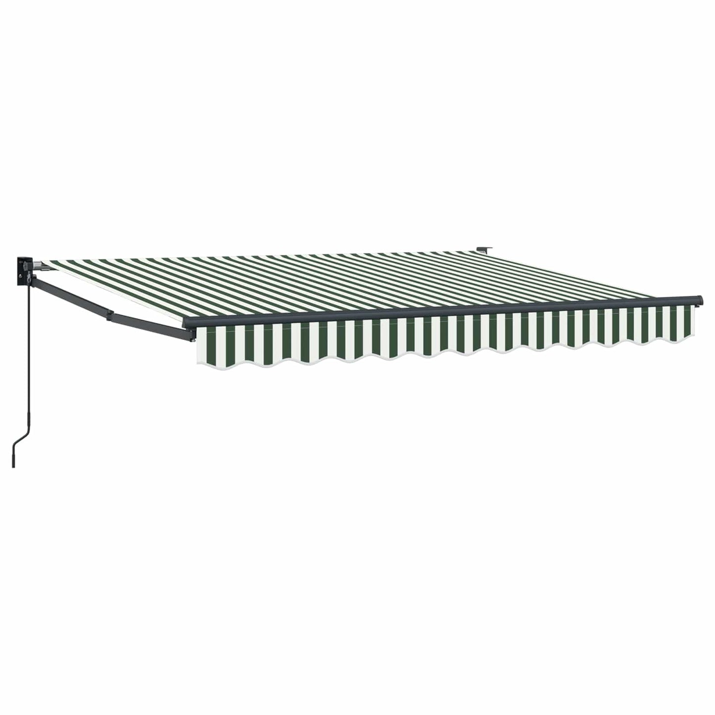 Einziehbare Markise Grün und Weiß 3,5 x 2 m
