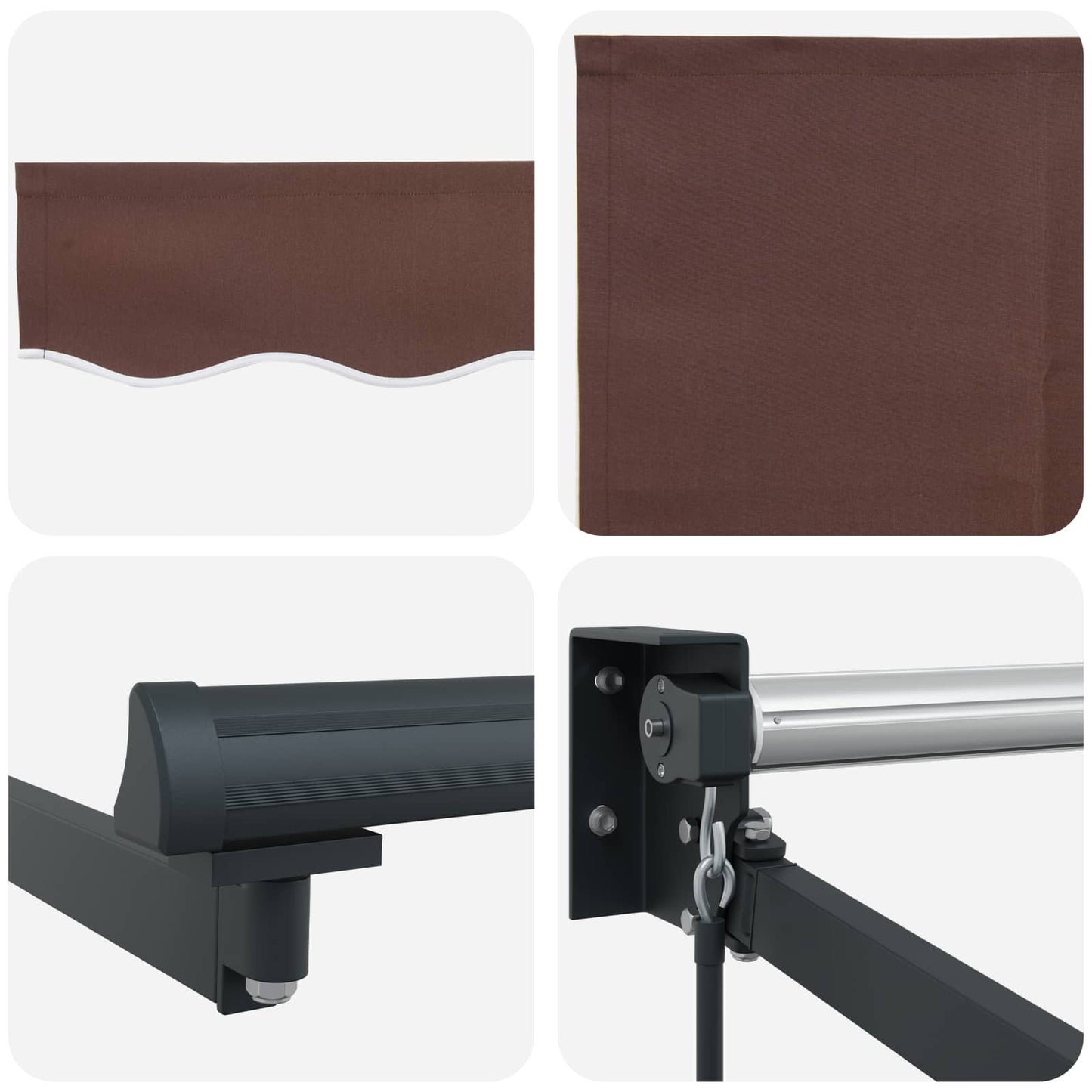 Einziehbare Markise Braun 4 x 2 m Polyester mit PU-Beschichtung
