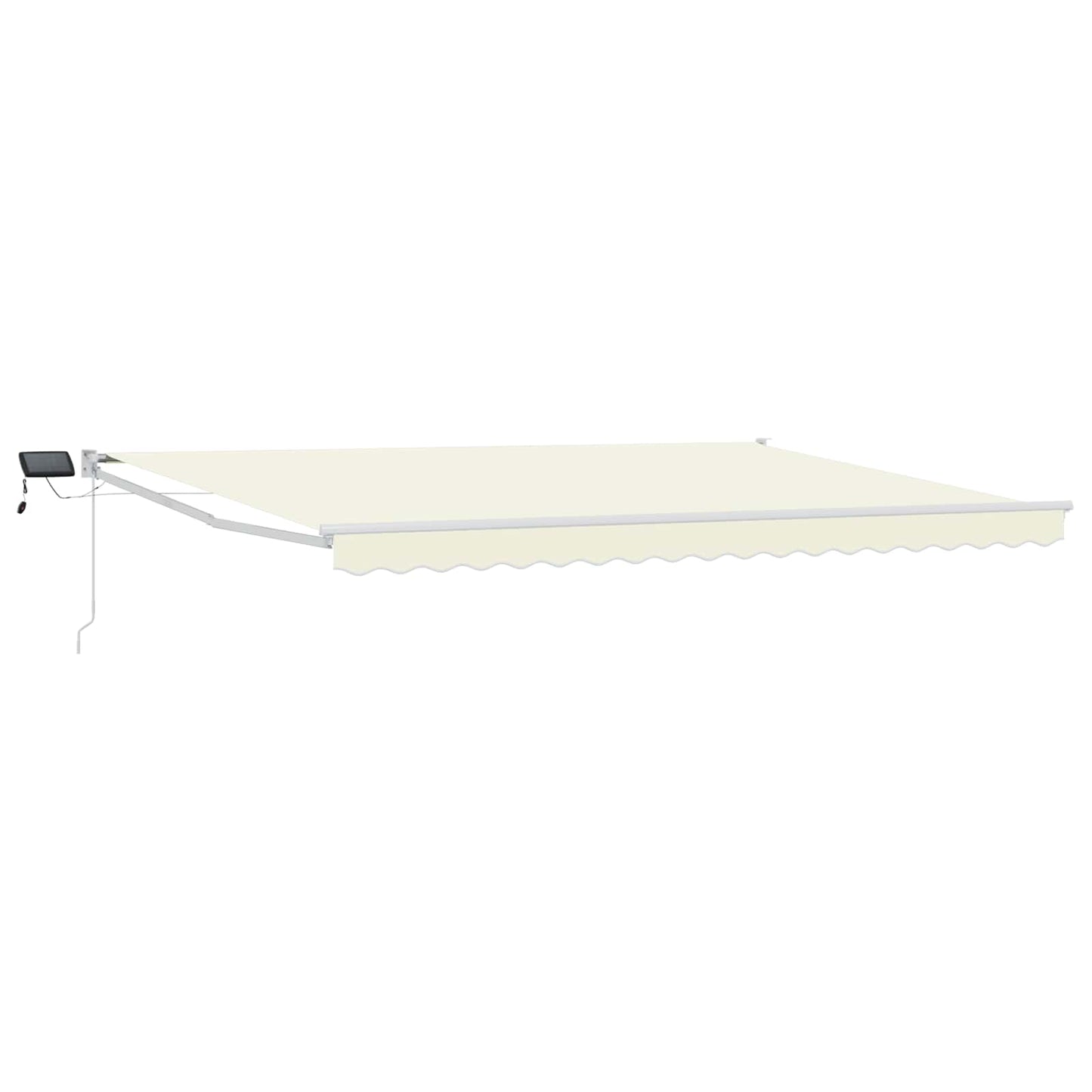Manuelle Gelenkarmmarkise mit LEDs Creme und Weiß 4 x 2 m