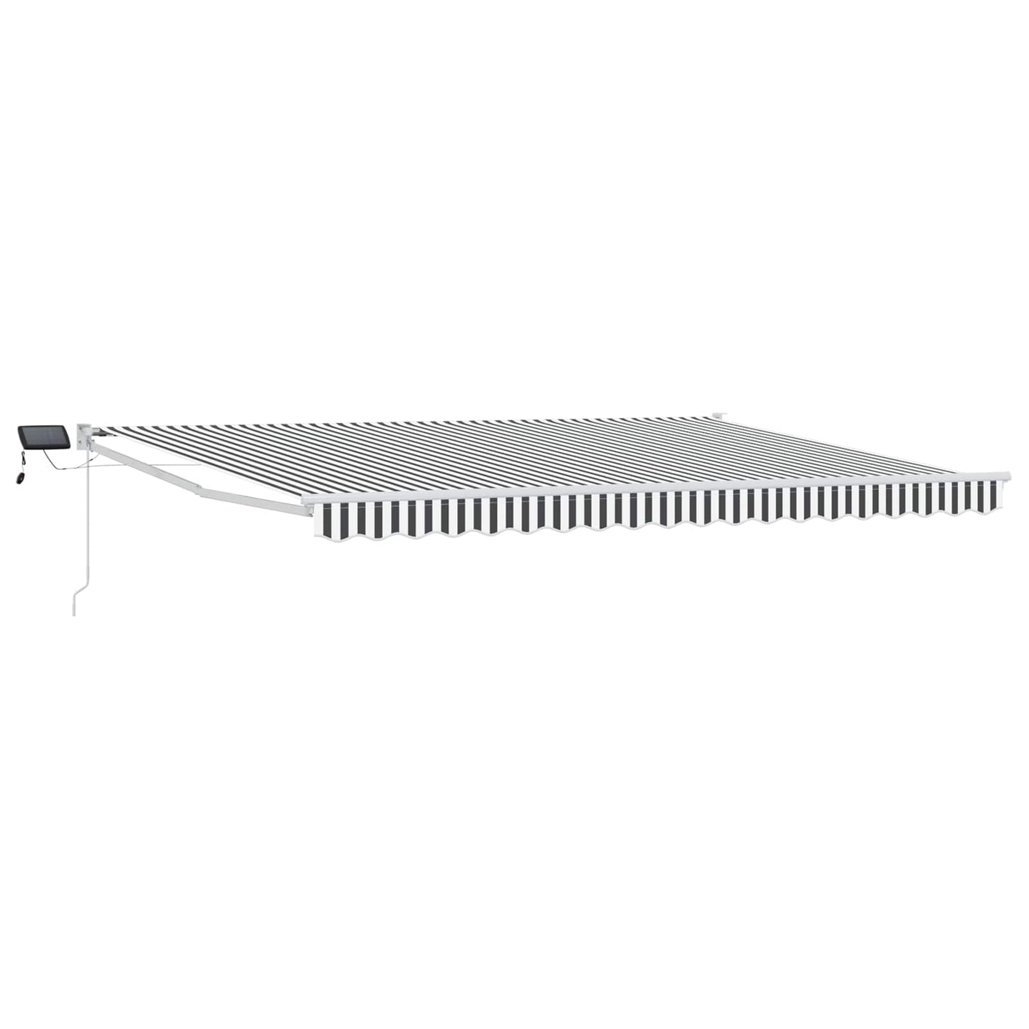 Manuelle Gelenkarmmarkise mit LEDs Anthrazit und Weiß 4 x 2 m