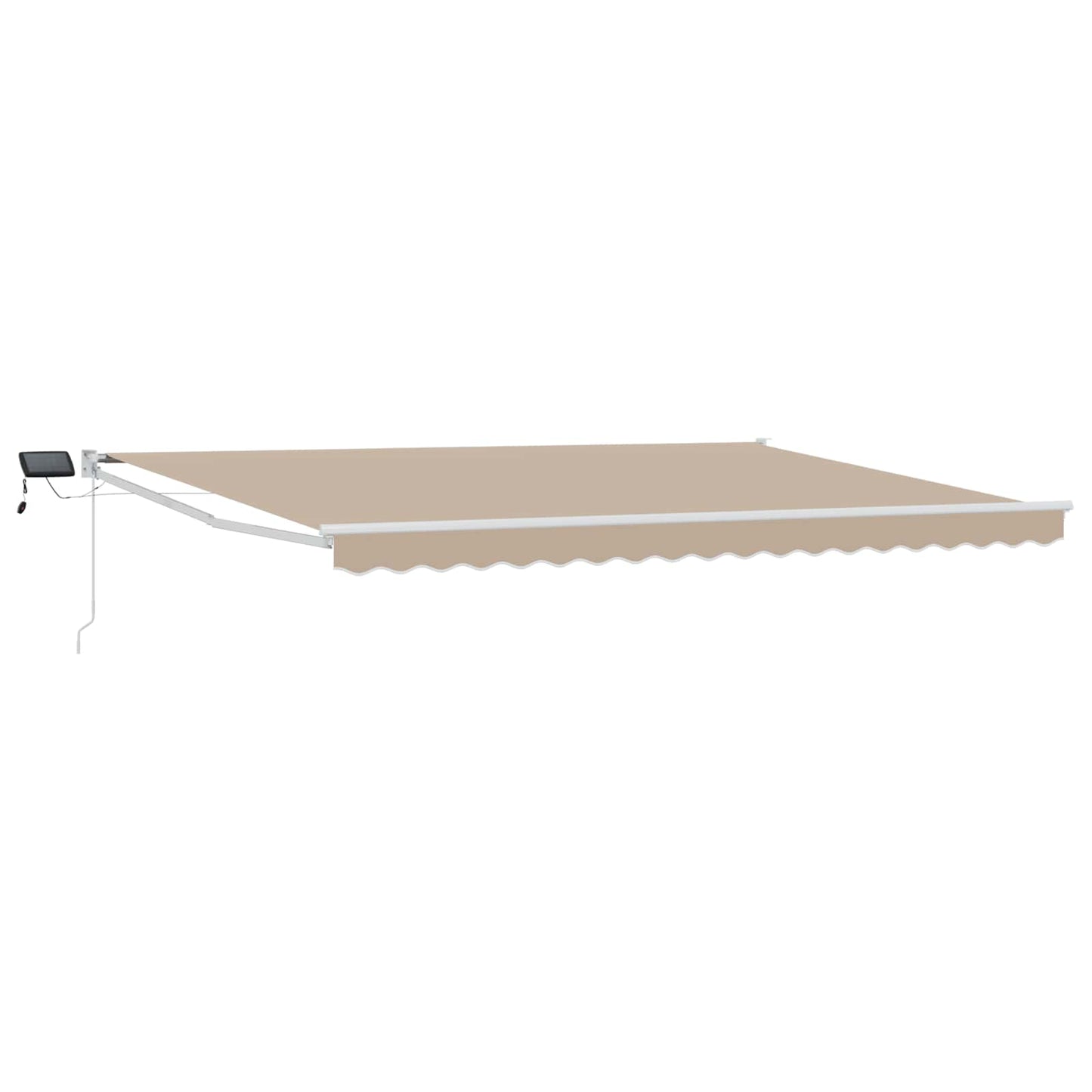 Manuelle Gelenkarmmarkise mit LEDs Beige und Weiß 4 x 2 m