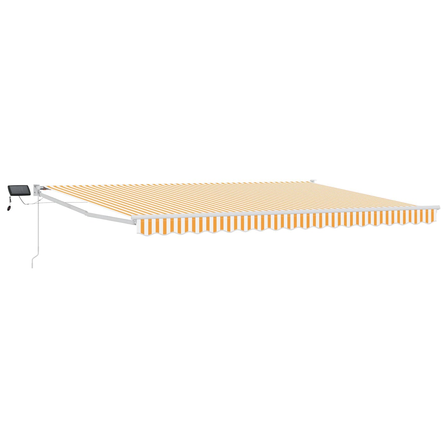 Manuelle Gelenkarmmarkise mit LEDs Orange und Weiß 4,5 × 3 m