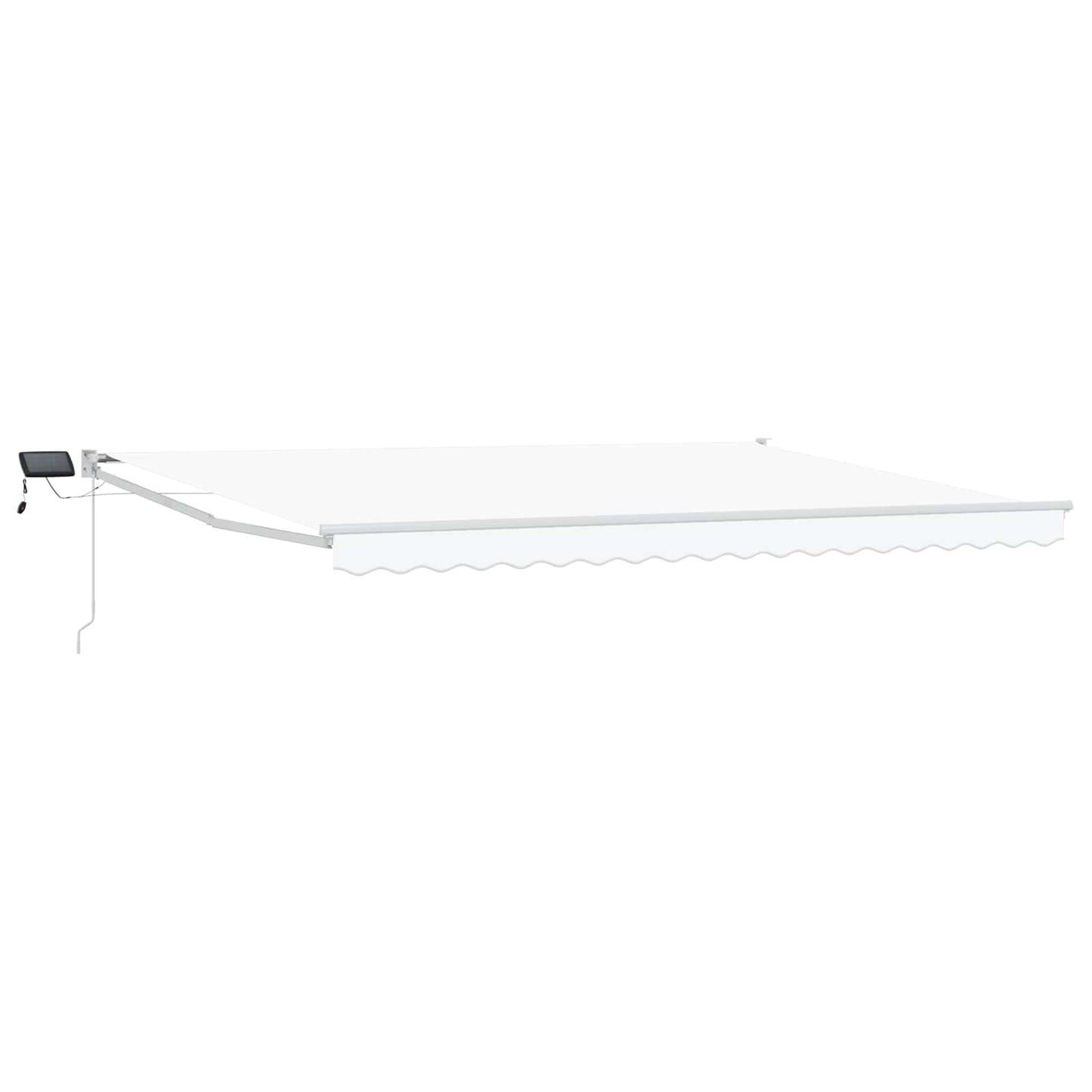 Manuelle Gelenkarmmarkise mit LEDs Weiß 4,5 × 3 m