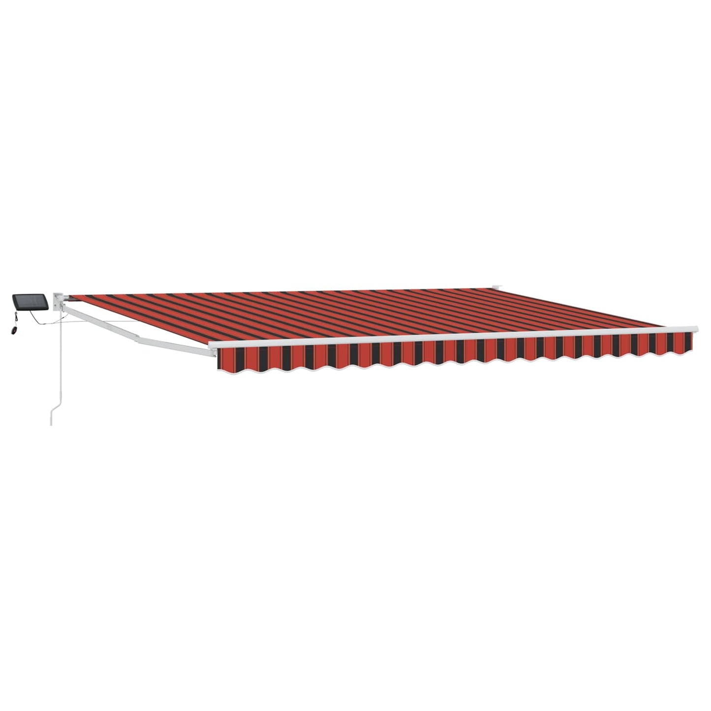 Manuelle Gelenkarmmarkise mit LEDs Orange, Braun, Weiß 5 x 3 m