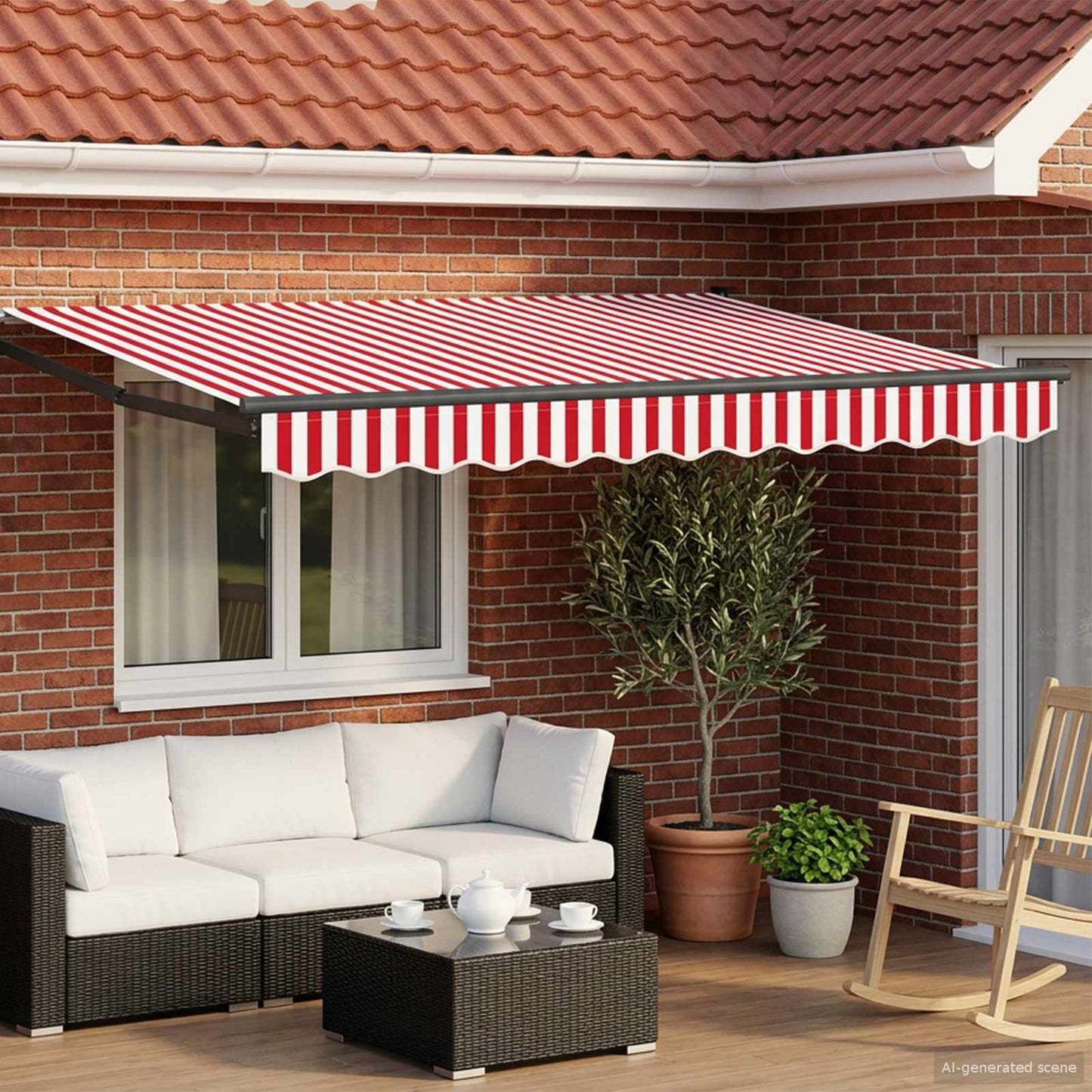 Manuelle Gelenkarmmarkise mit LEDs 2,5 x 2 m