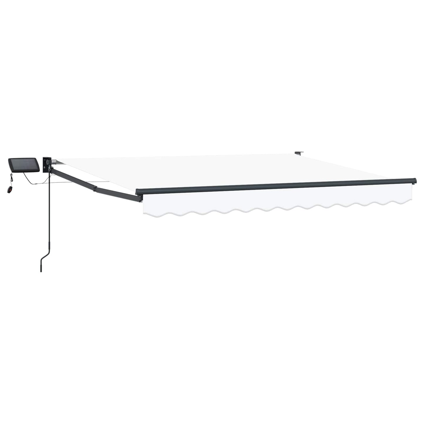 Manuelle Gelenkarmmarkise mit LEDs Weiß und Anthrazit 2,5 x 2 m