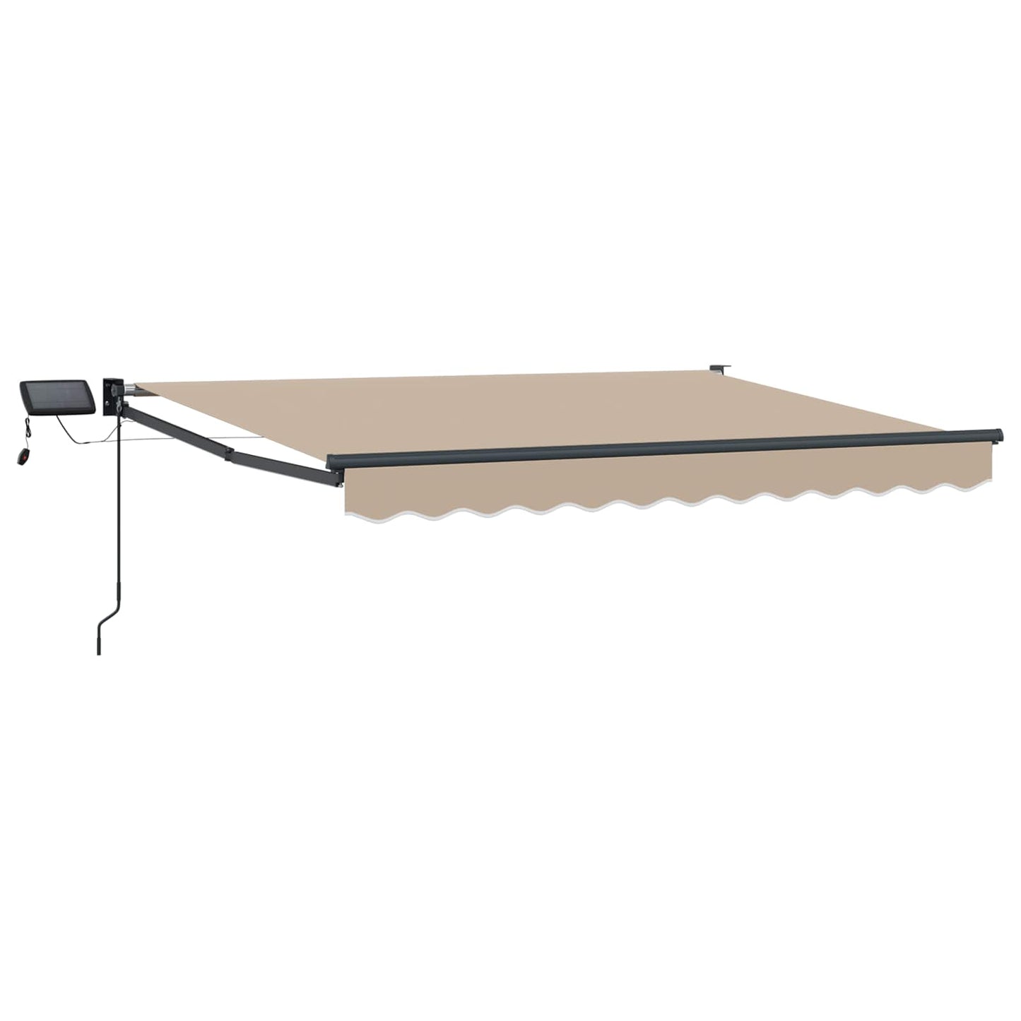 Manuelle Gelenkarmmarkise mit LEDs Beige und Anthrazit 3 x 2 m