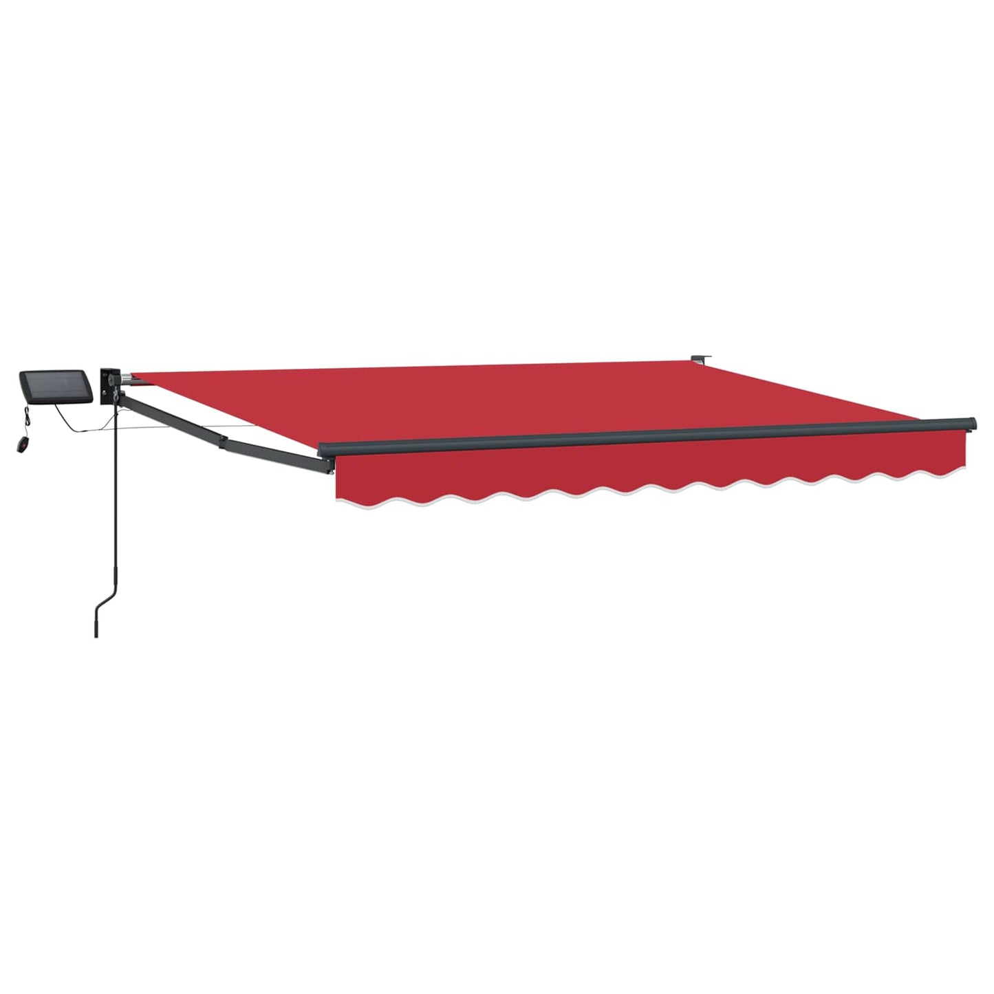 Manuelle Gelenkarmmarkise mit LEDs Rot und Anthrazit 3,5 x 2 m