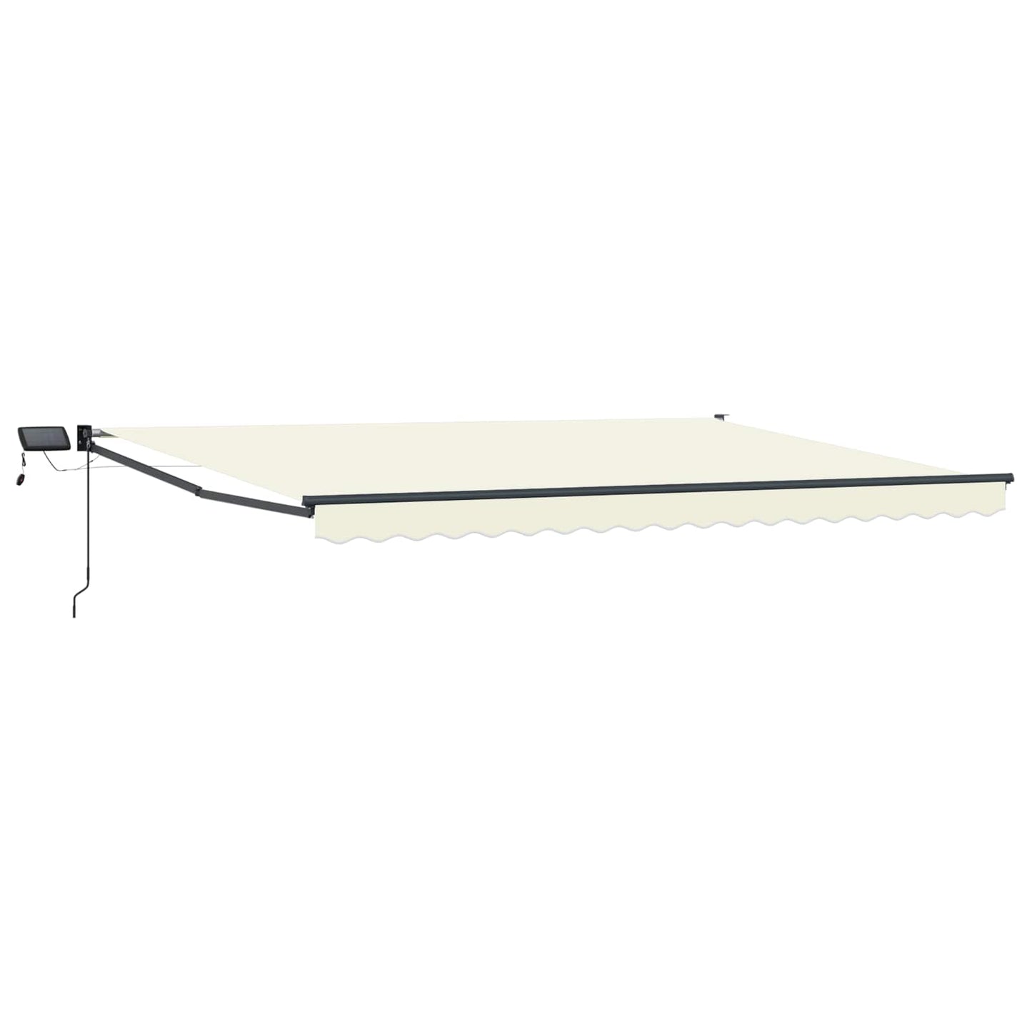 Manuelle Gelenkarmmarkise mit LEDs Creme und Anthrazit 5 x 3 m