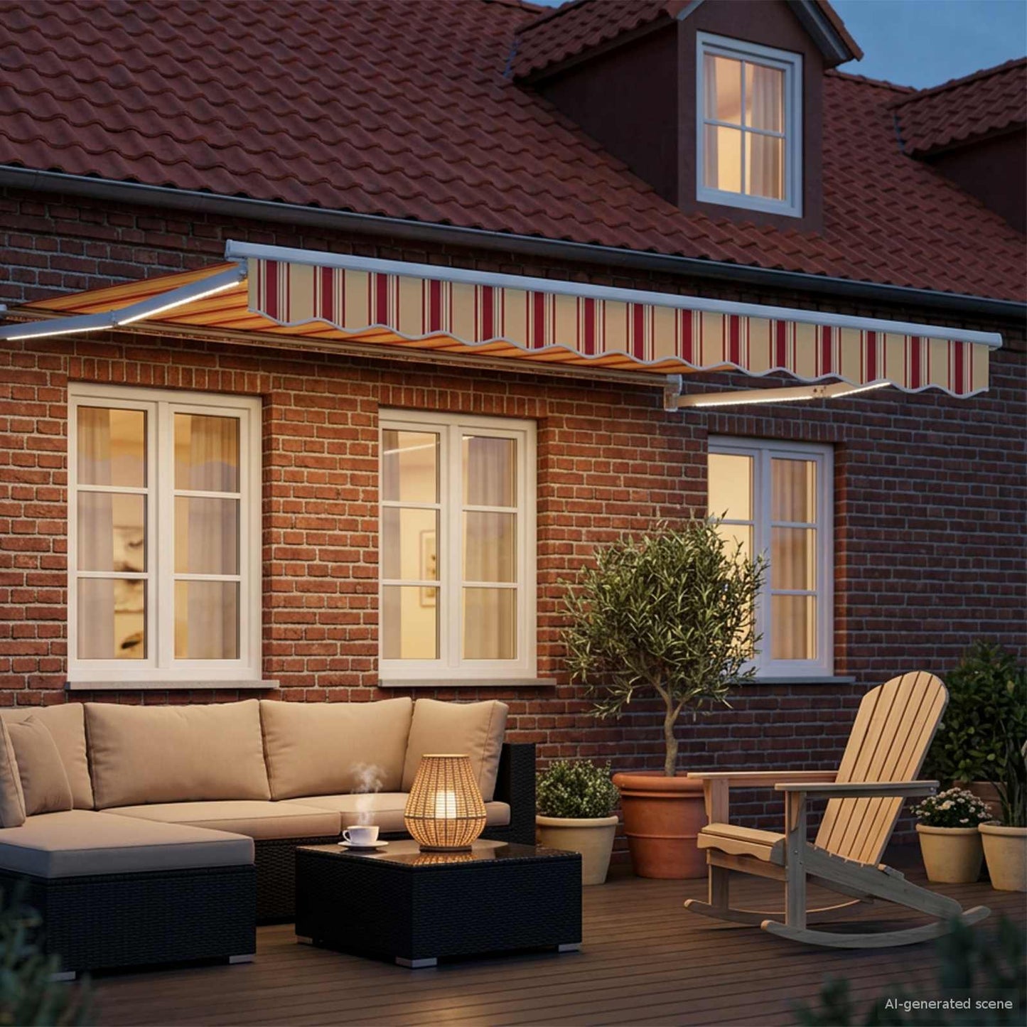 Elektrische ausziehbare Markise Mehrfarbig 3,5 x 2 m