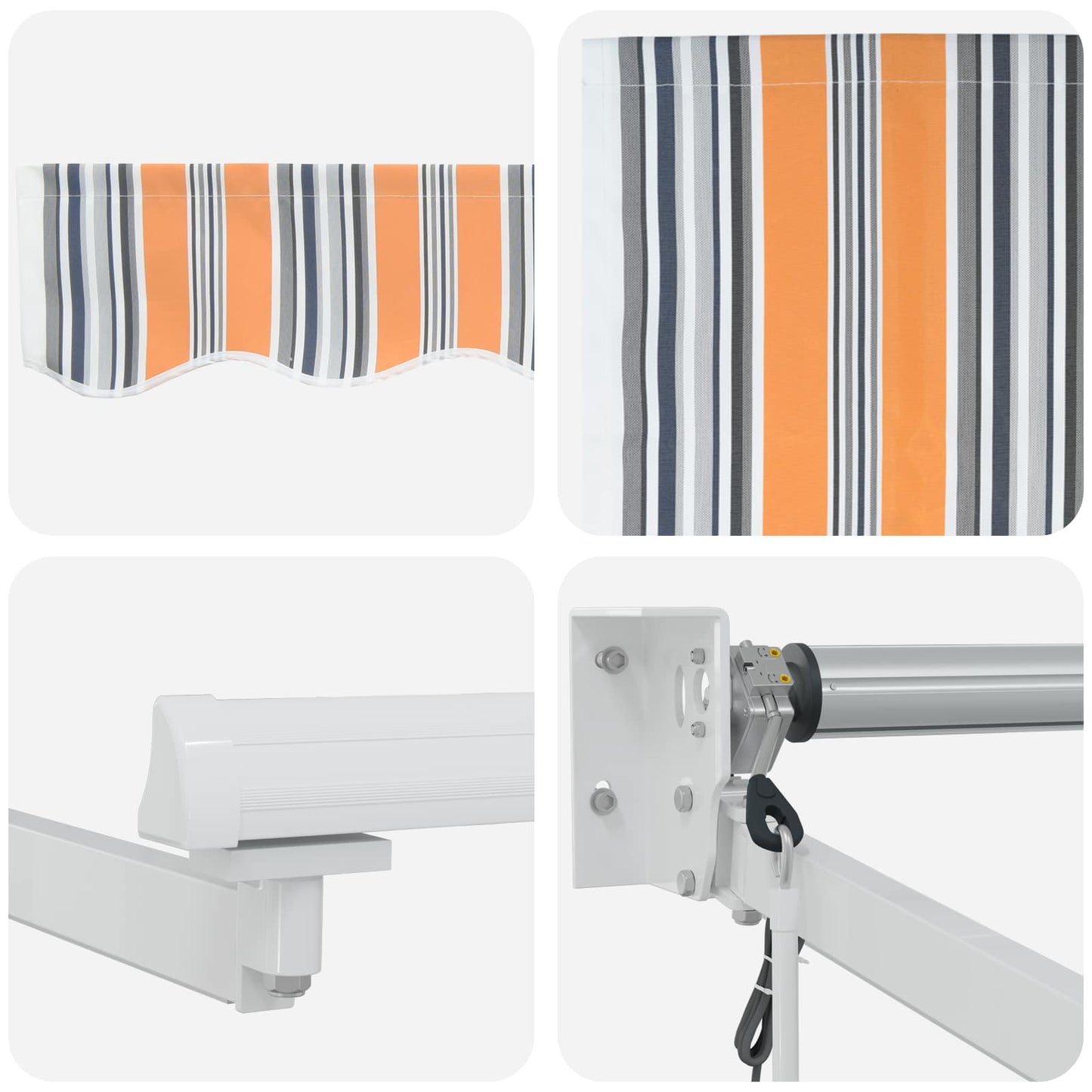 Elektrische ausziehbare Markise Blau und Orange 3,5 x 2 m