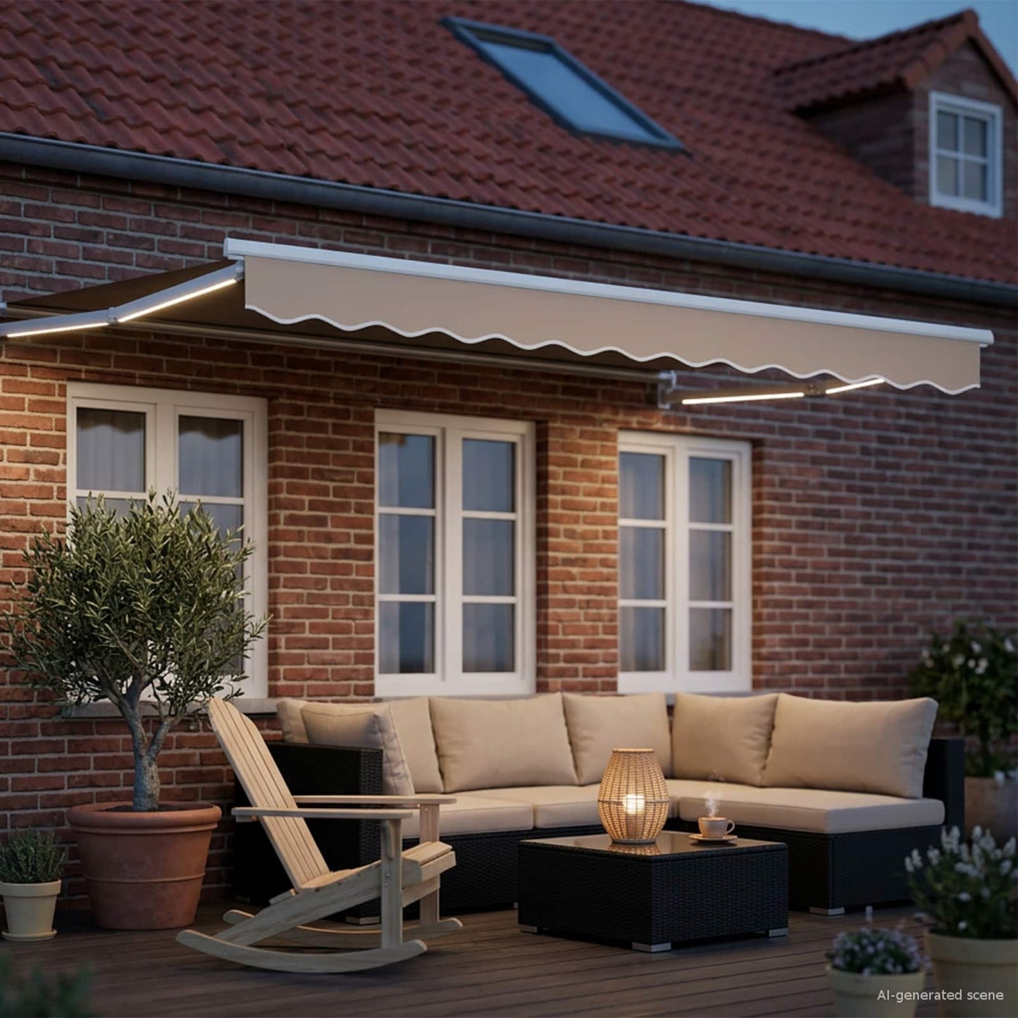 Elektrische ausziehbare Markise Beige 3 x 2,5 m