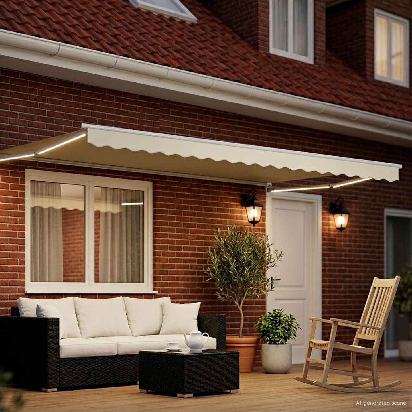 Elektrische ausziehbare Markise Creme 4 x 3 m