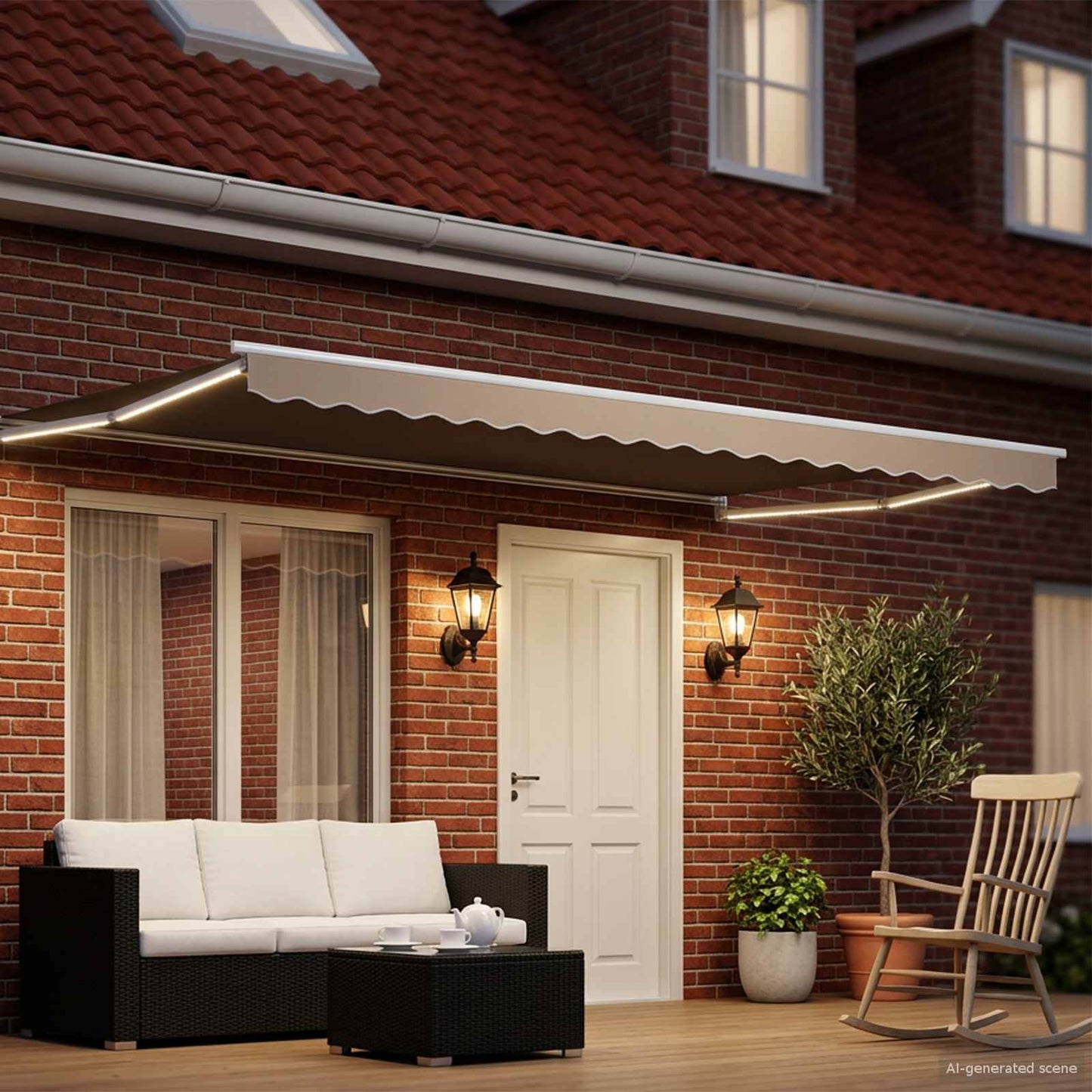 Elektrische ausziehbare Markise Beige 4 x 3 m
