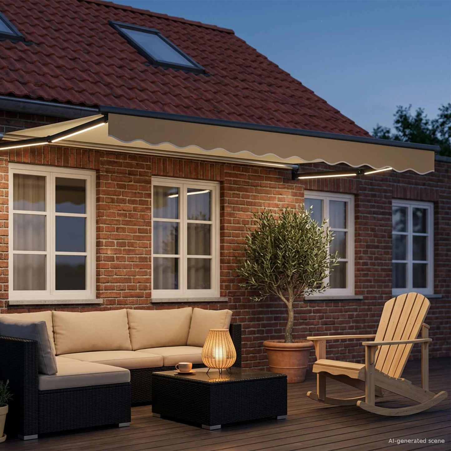 Elektrische ausziehbare Markise Creme 3 x 2 m