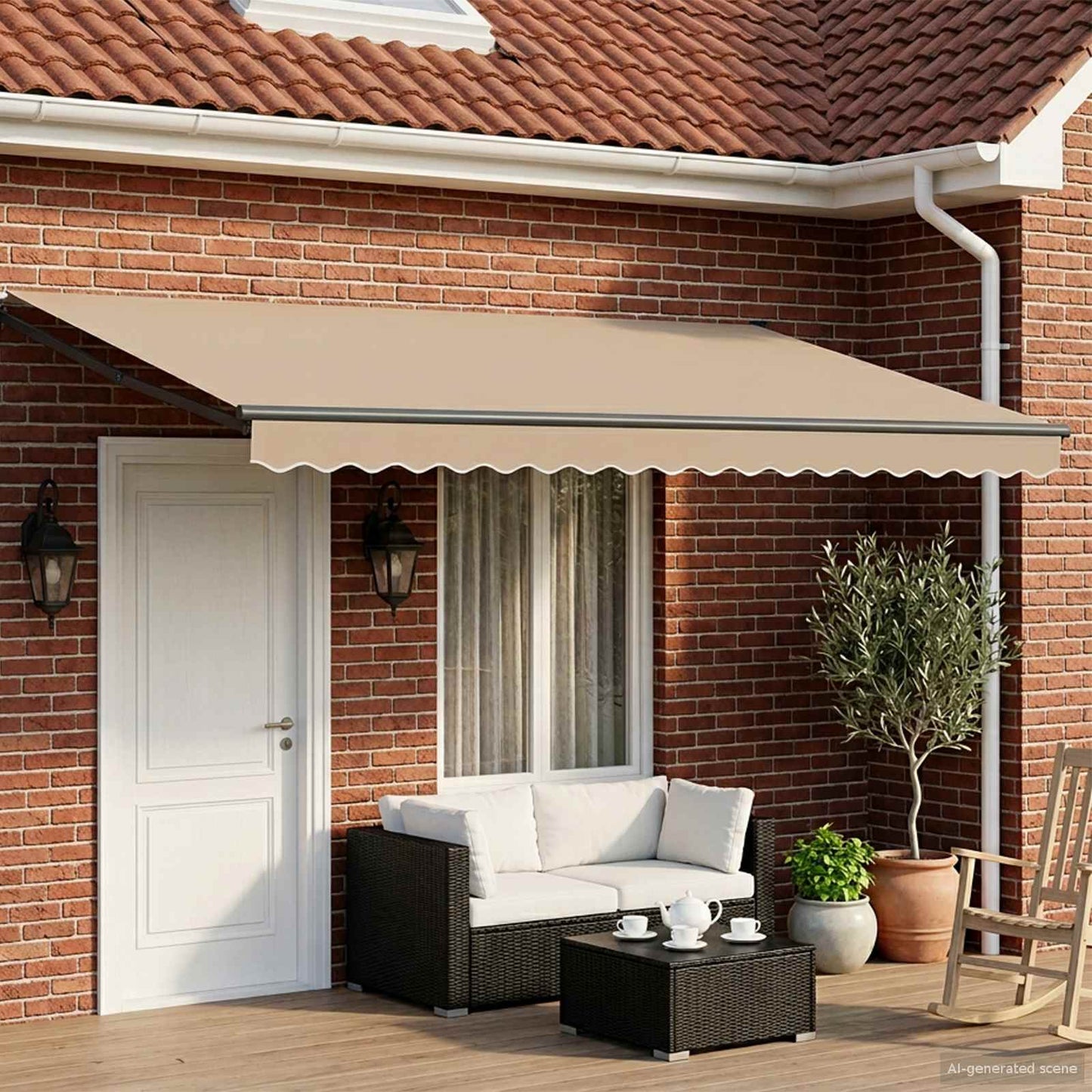 Elektrische ausziehbare Markise Beige 5 x 3 m