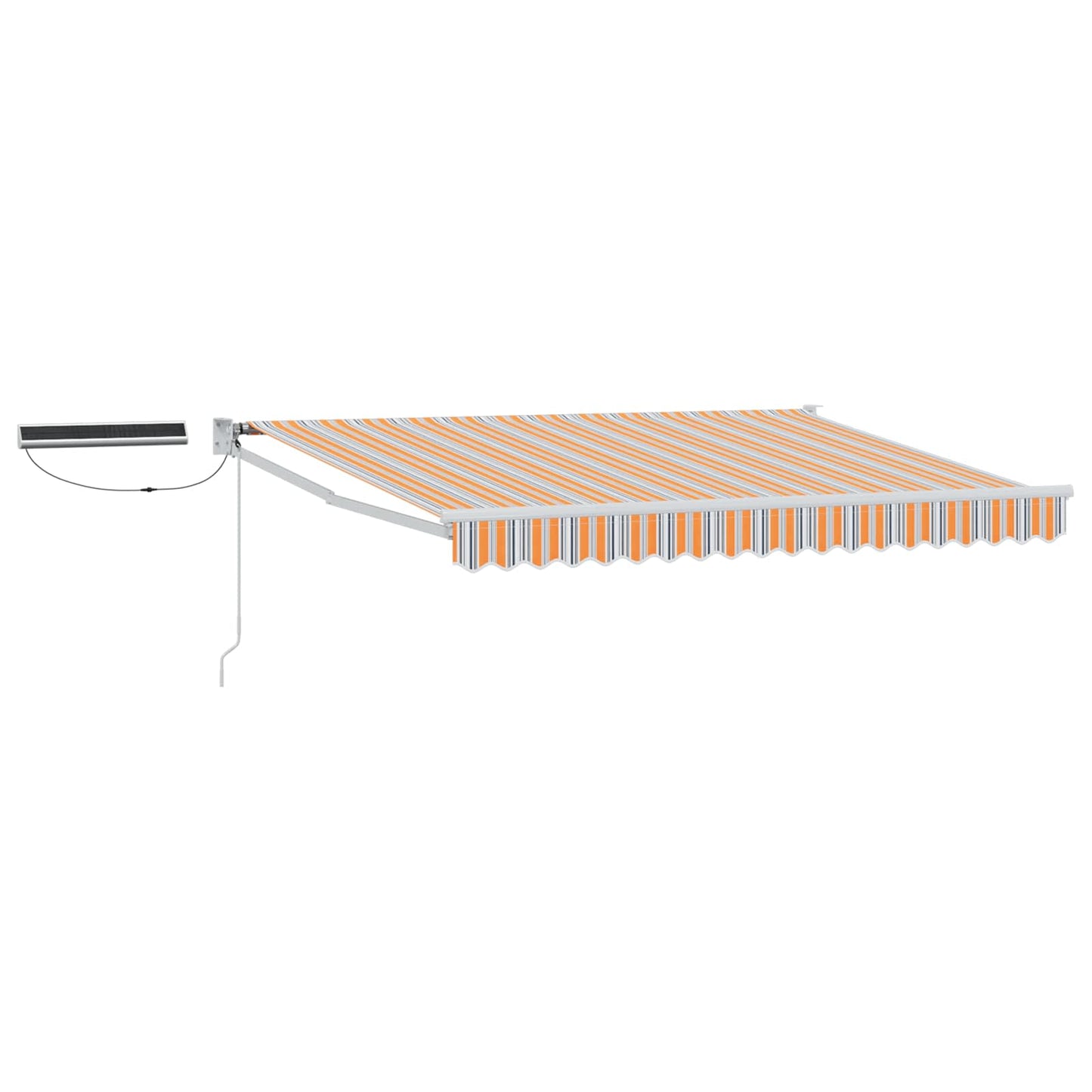 Elektrische ausziehbare Markise Grau, Orange, Weiß 3 x 2,5 m