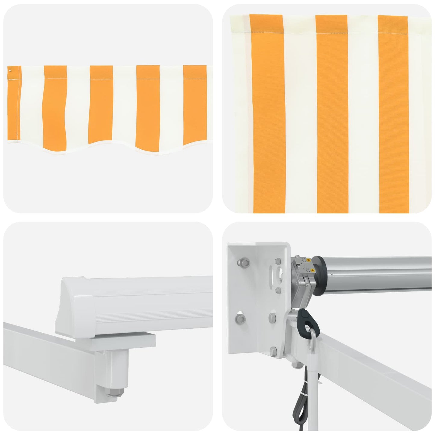 Elektrische ausziehbare Markise Orange und Weiß 5 x 3 m