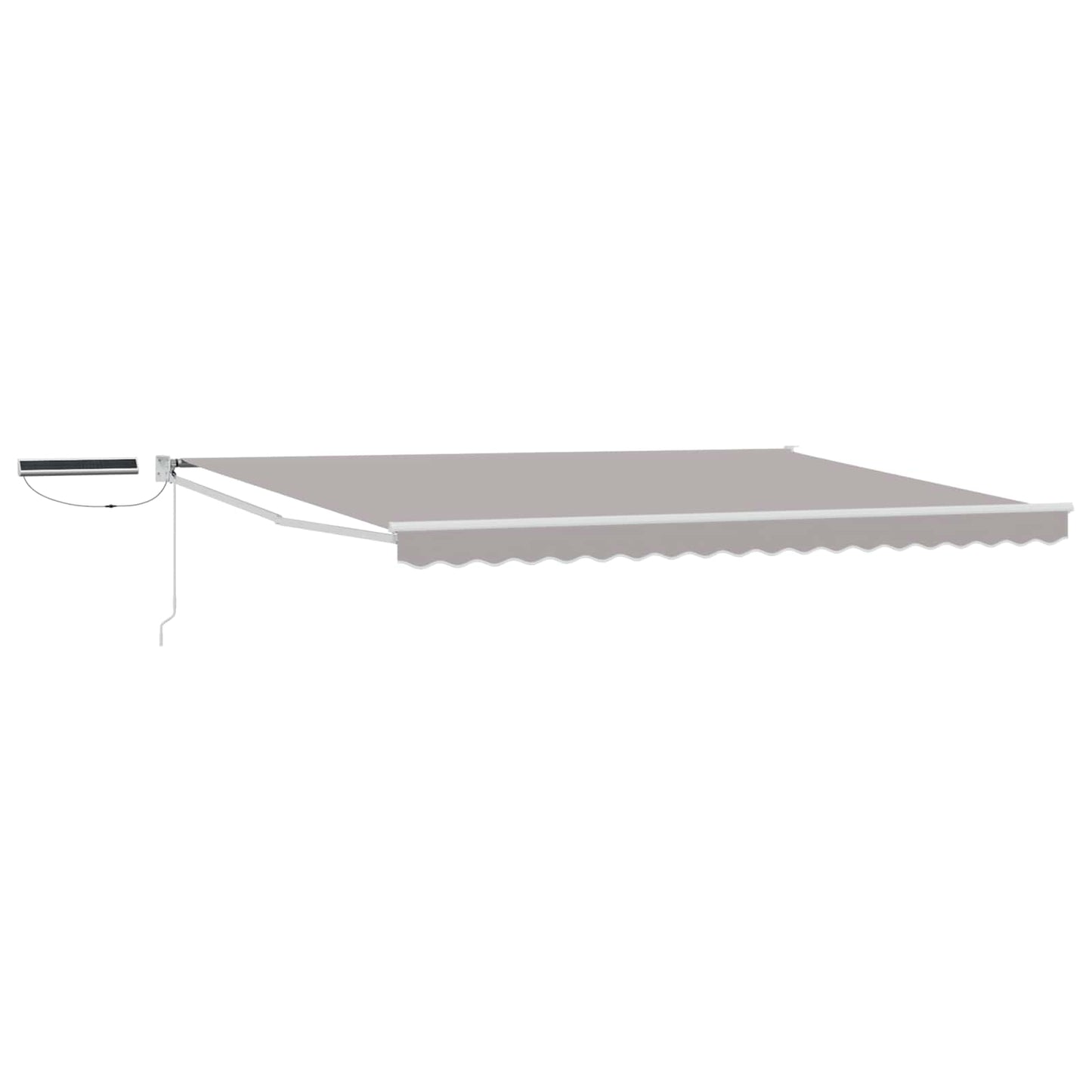 Elektrische ausziehbare Markise Hellgrau und Weiß 5 x 3 m