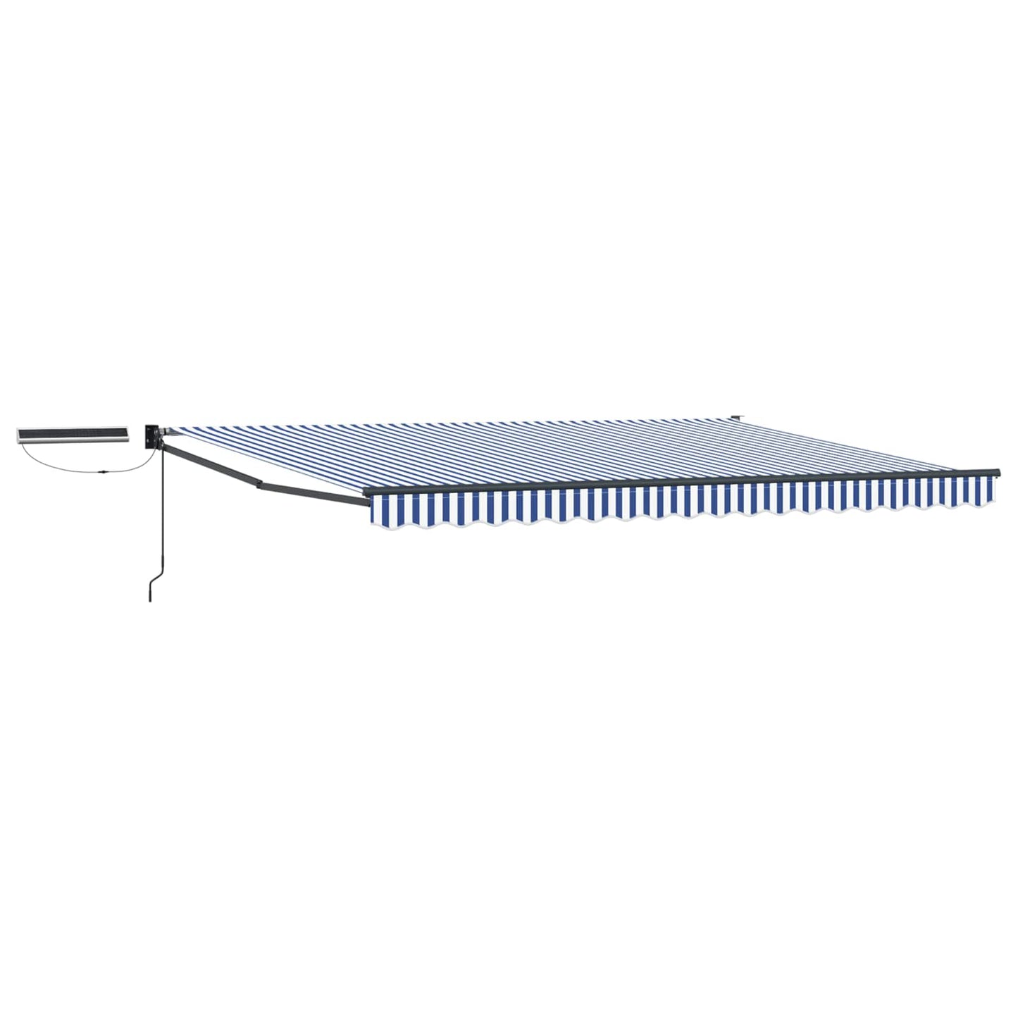 Elektrische ausziehbare Markise Blau, Weiß, Anthrazit 4 x 3 m