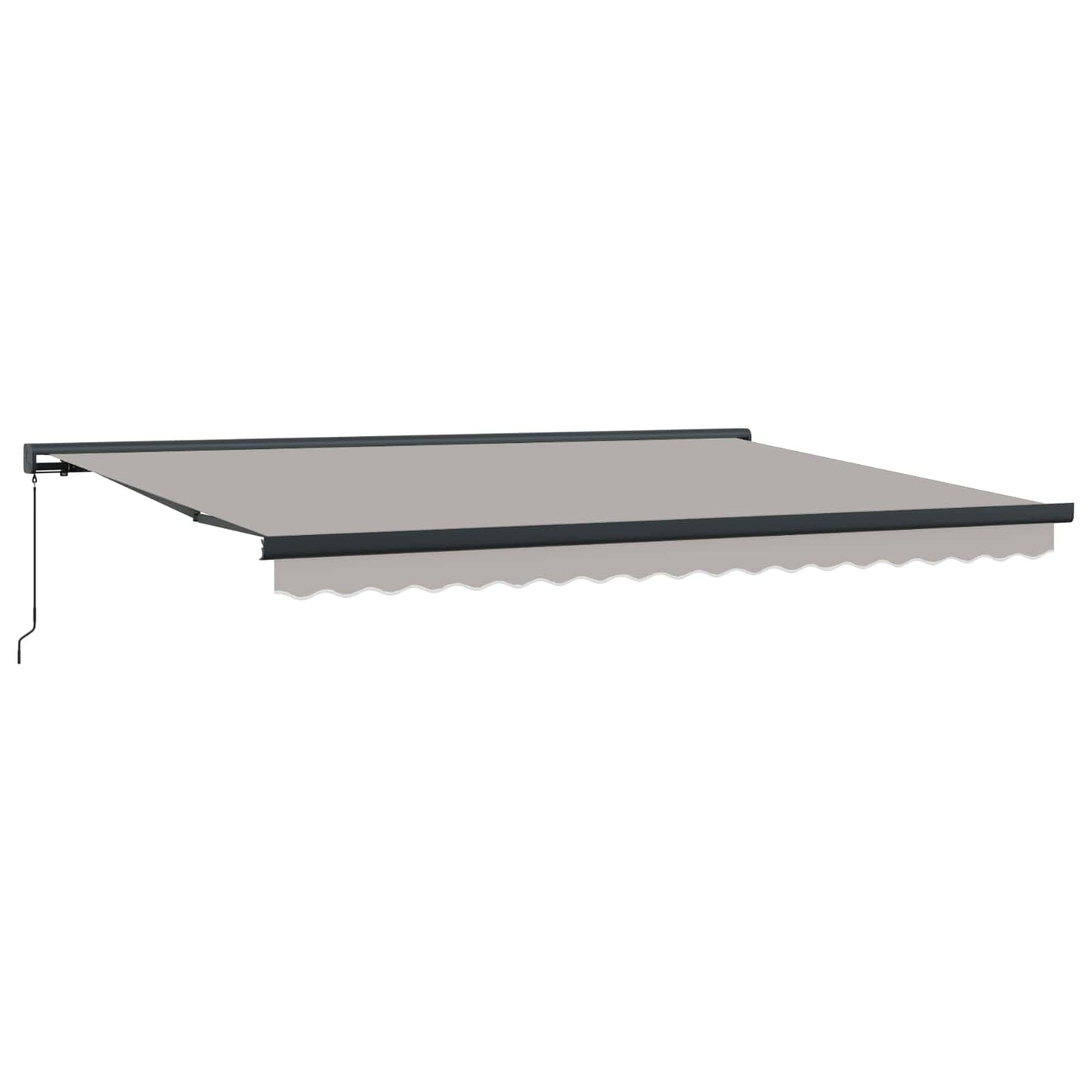 Einziehbare Markise Hellgrau 4 x 3 m Leinen und Aluminium