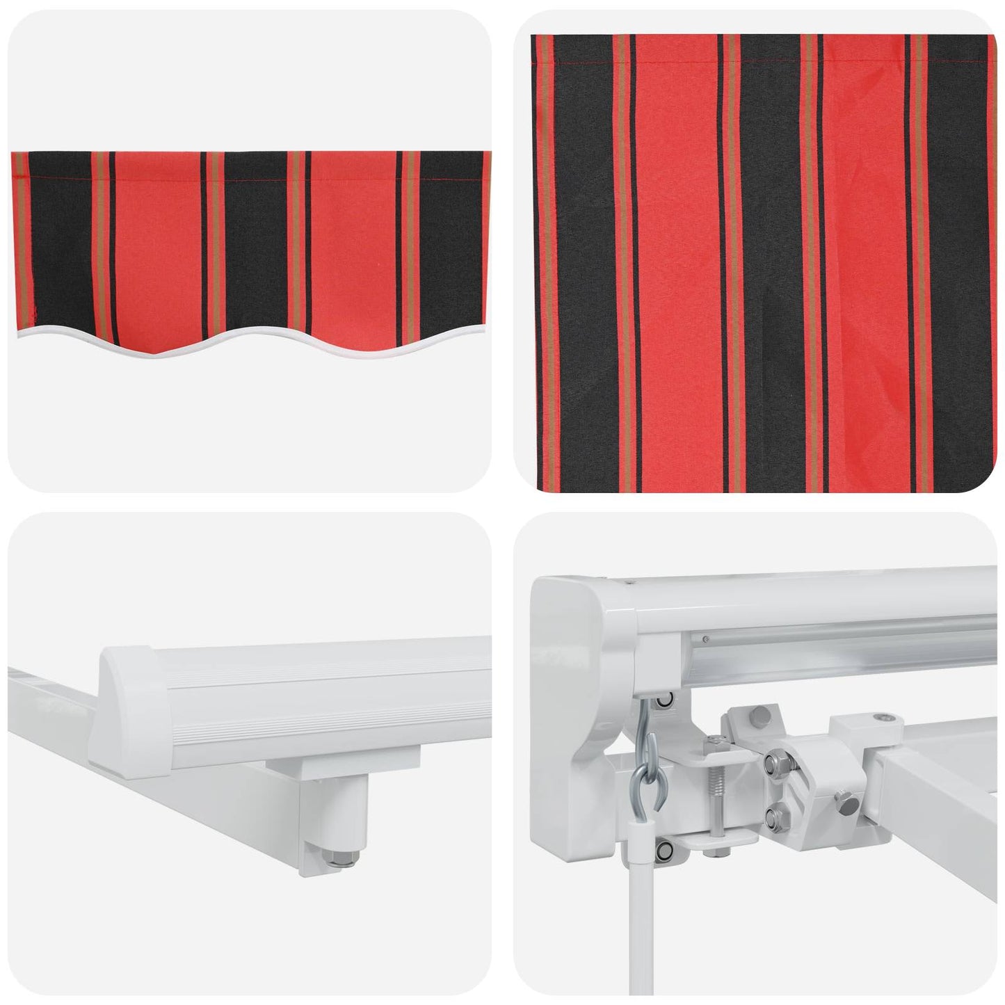 Manuell einziehbare Markise Orange, Schwarz und Gelb