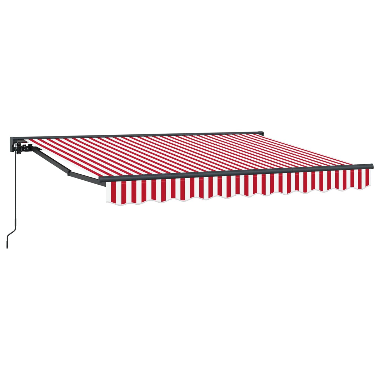 Manuell einziehbare Markise Rot und Weiß 2,5 x 2 m