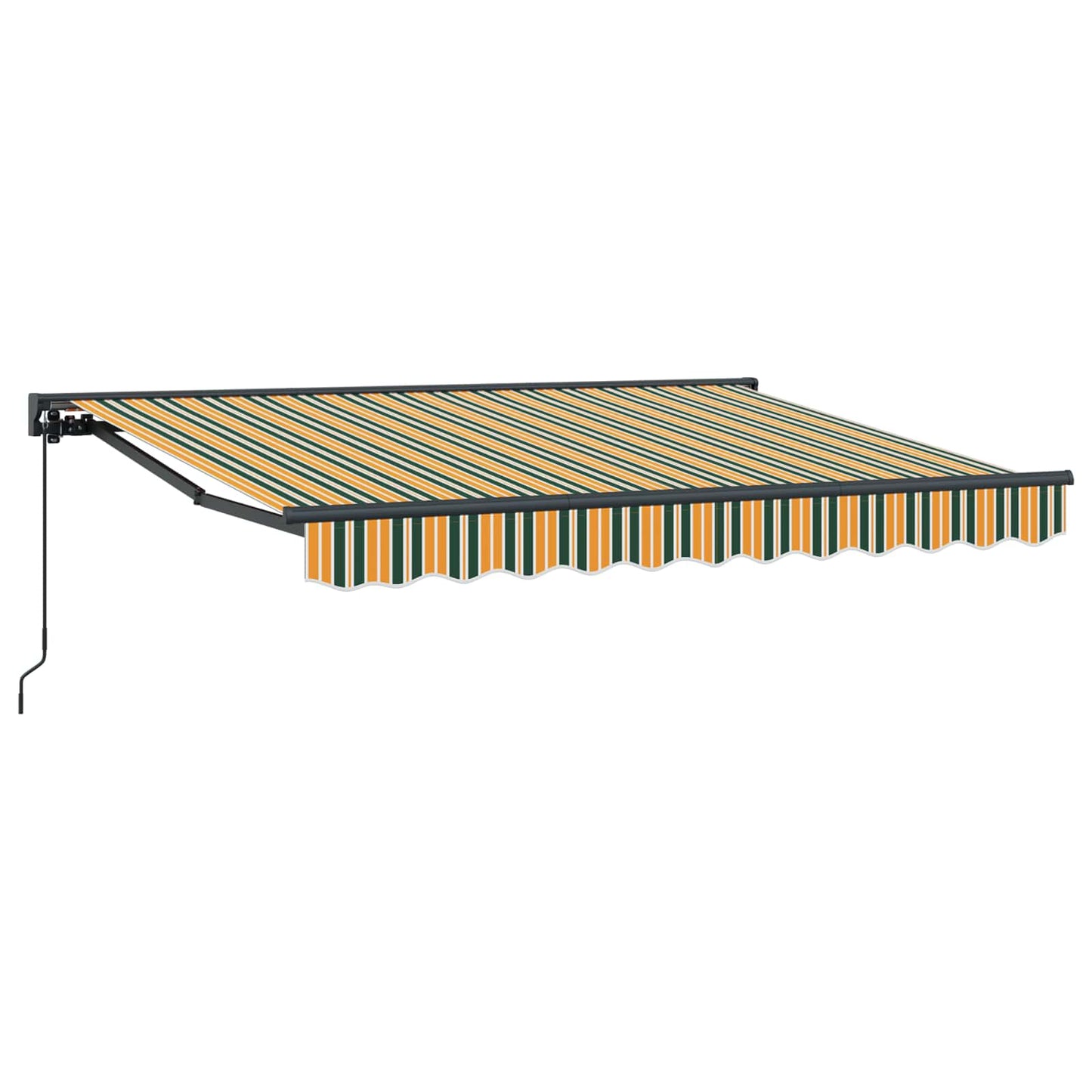 Manuell einziehbare Markise Grün und Gelb 2,5 x 2 m