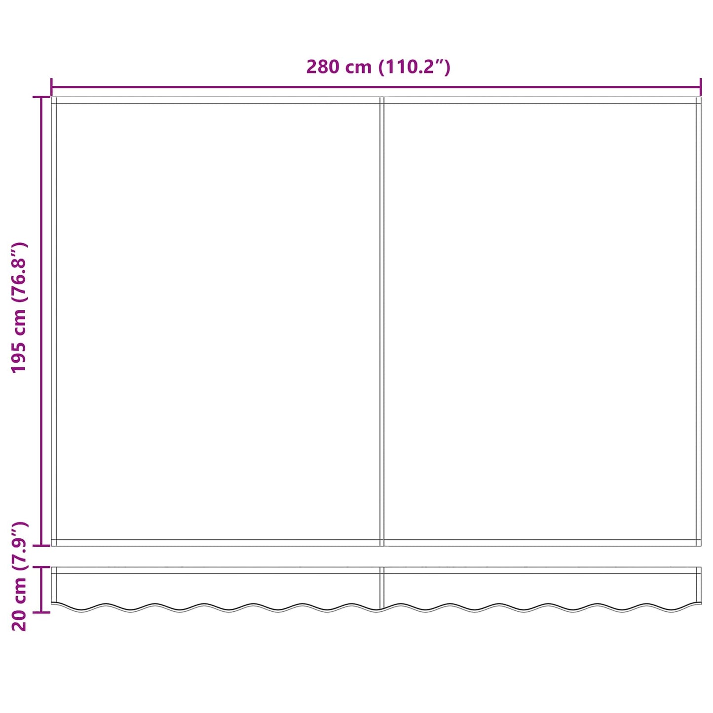 Manuell einziehbare Markise Anthrazit 3 x 2 m