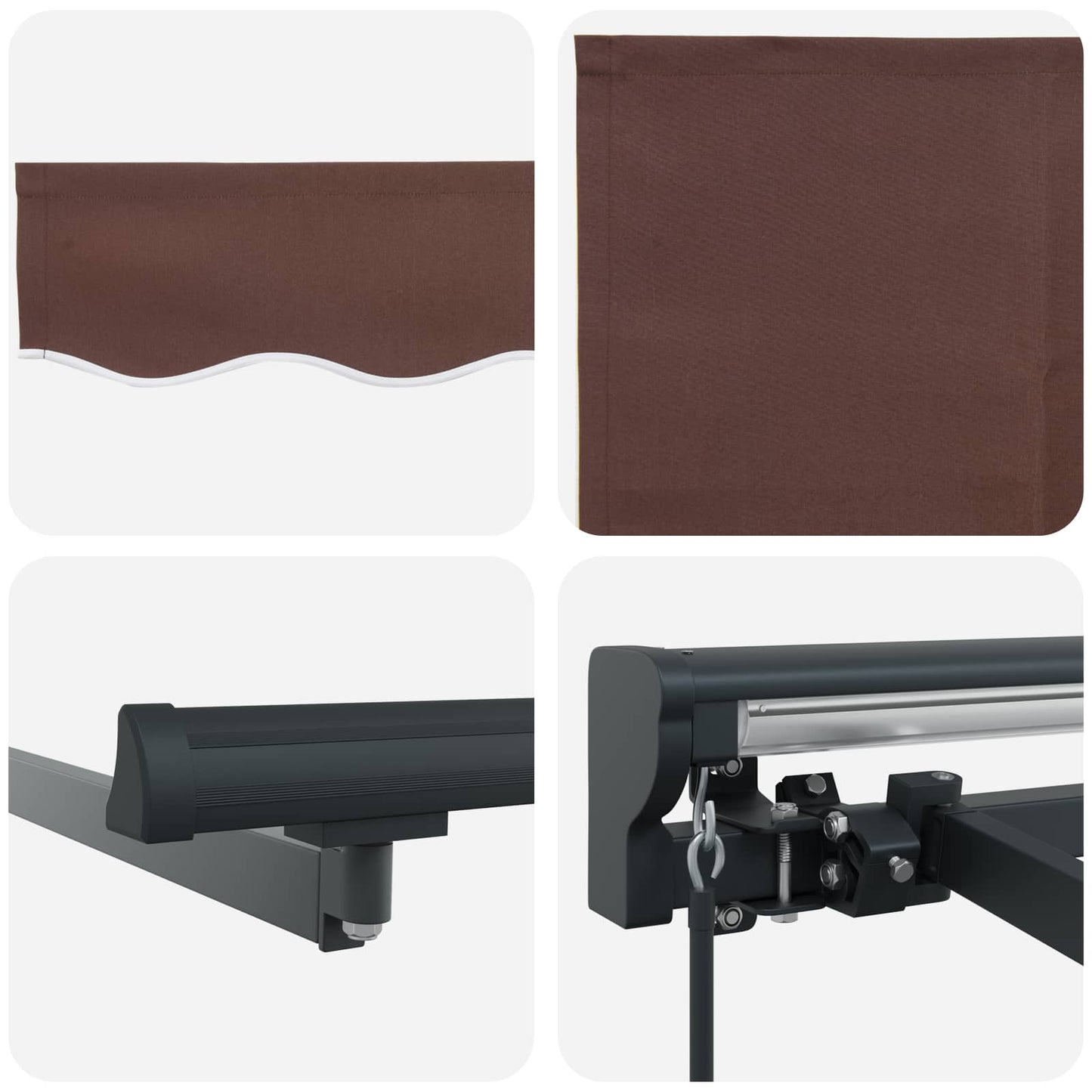 Manuell einziehbare Markise Braun 3 x 2 m