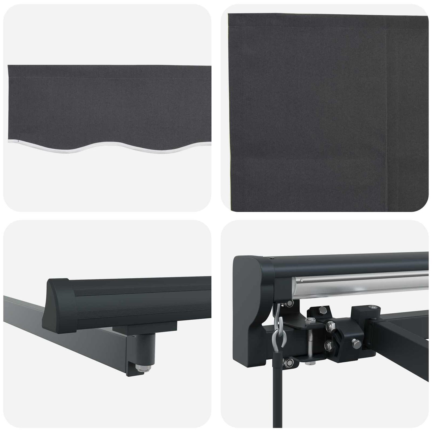 Manuell einziehbare Markise Anthrazit 3,5 x 2 m