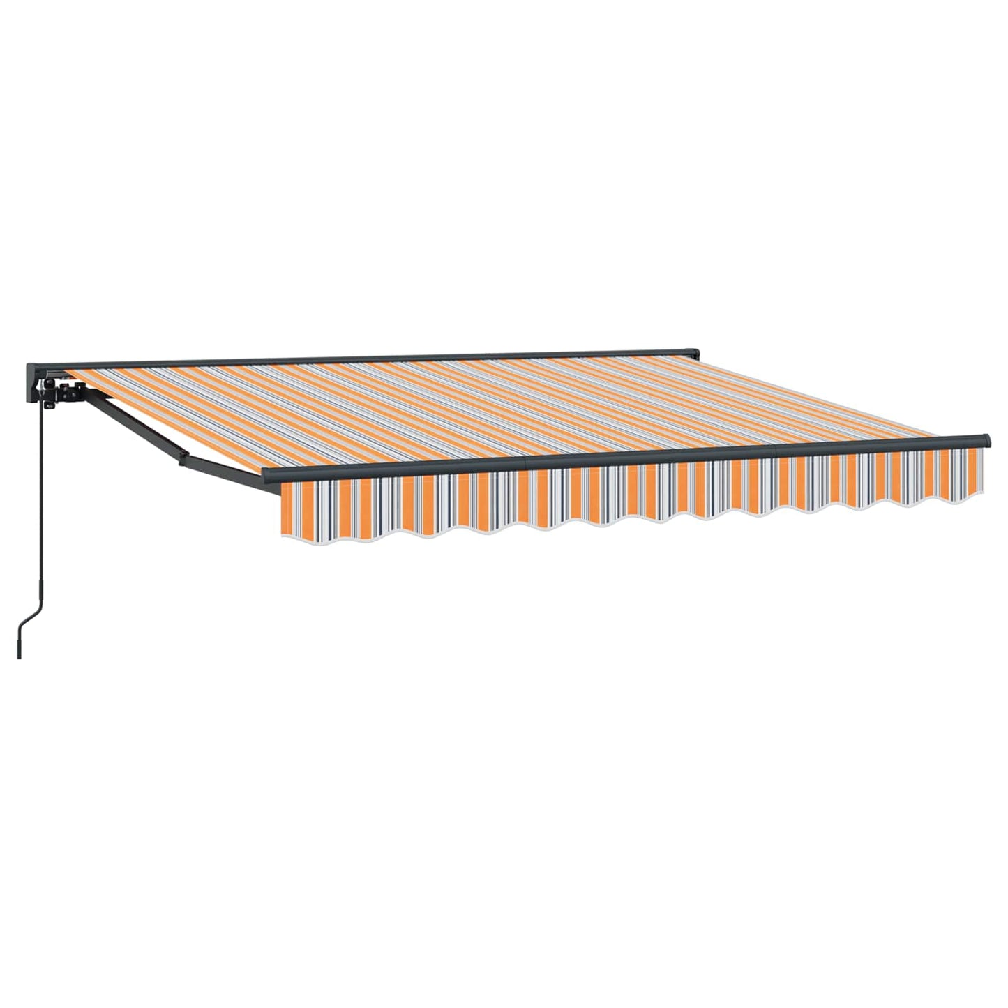 Manuell einziehbare Markise Orange, Grau und Blau 3,5 x 2 m