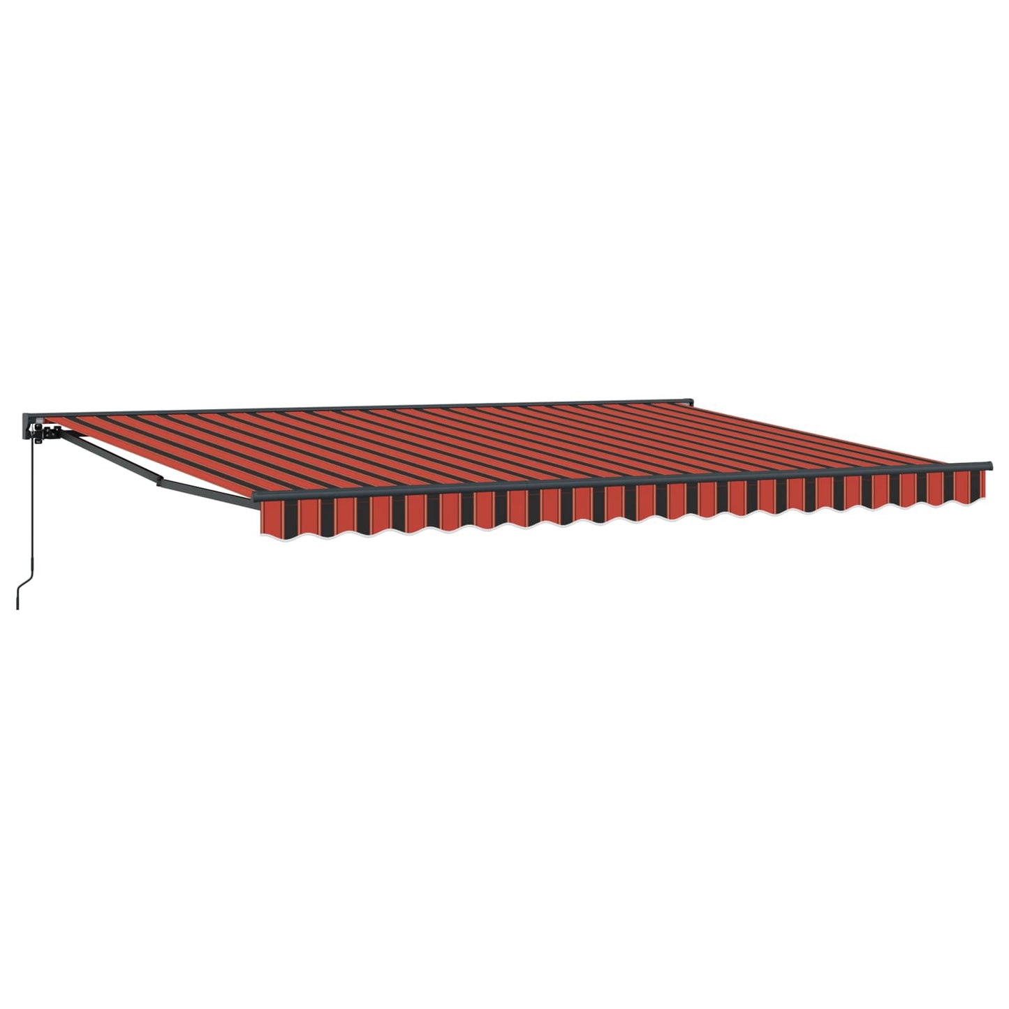 Manuell einziehbare Markise Orange, Schwarz und Gelb 4 × 3,5 m