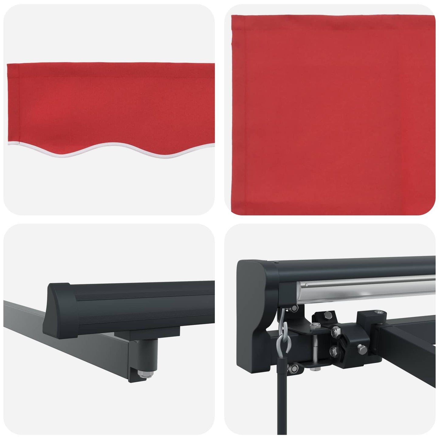 Manuell einziehbare Markise Rot 4,5 x 3,5 m