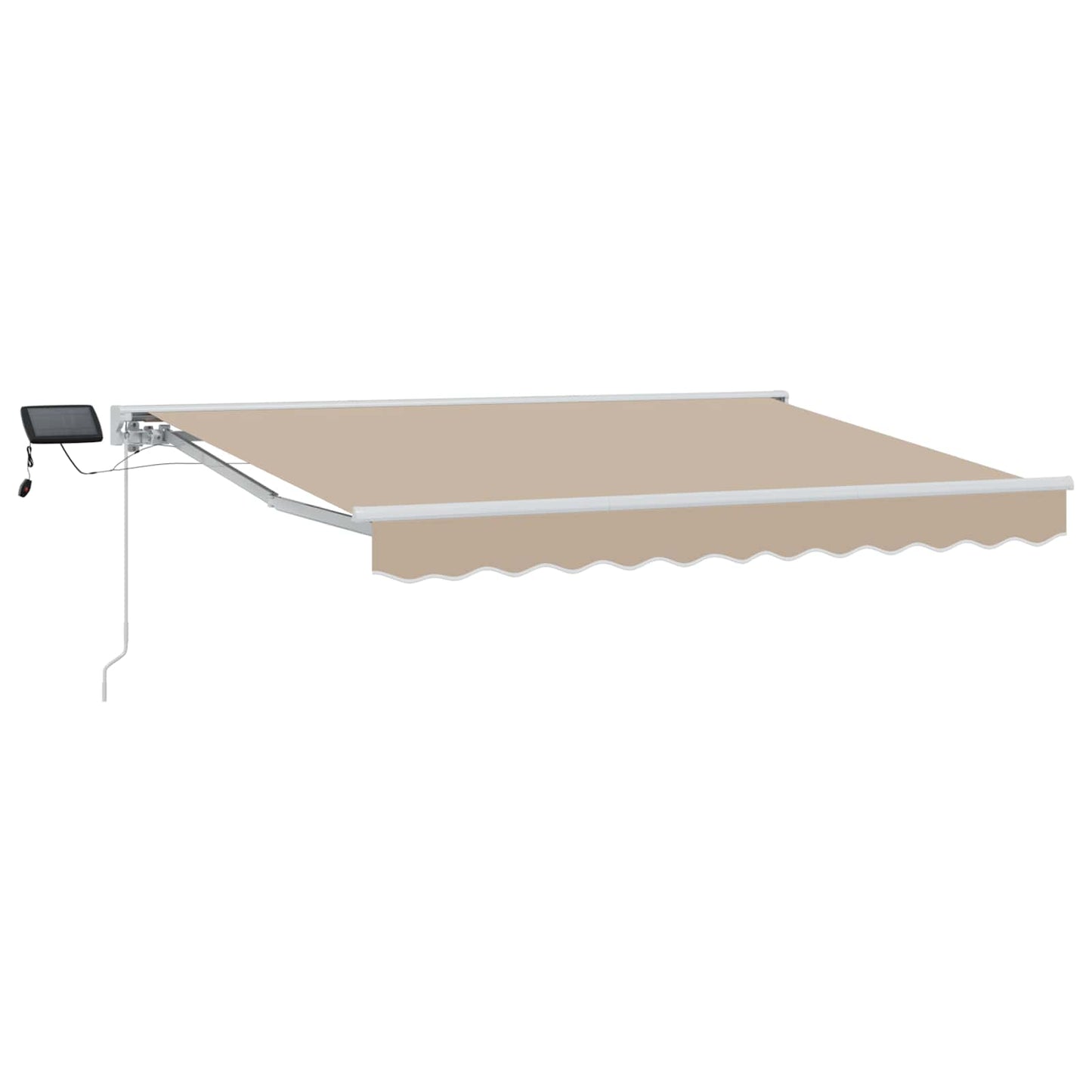 Manueller Markisenrahmen mit LEDs Beige und Weiß 3,5 x 2 m