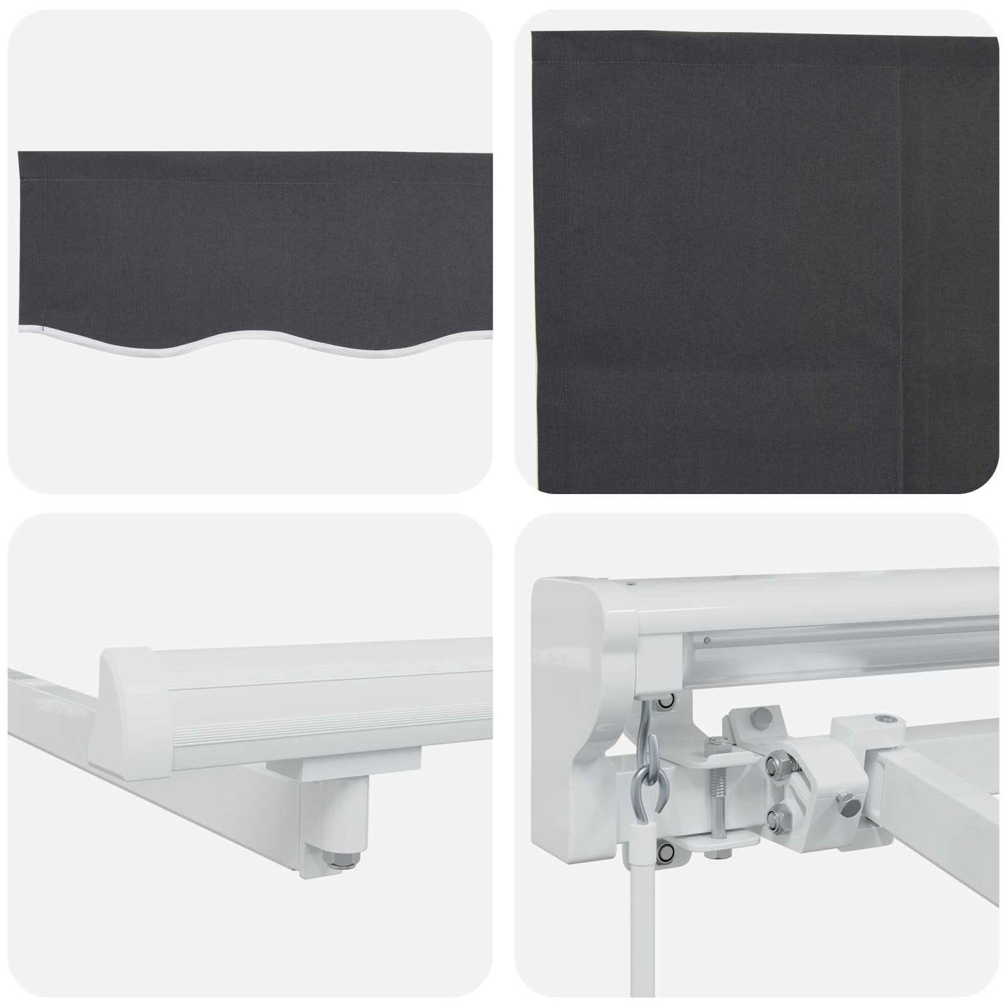 Manueller Markisenrahmen mit LEDs 4,5 × 3 m