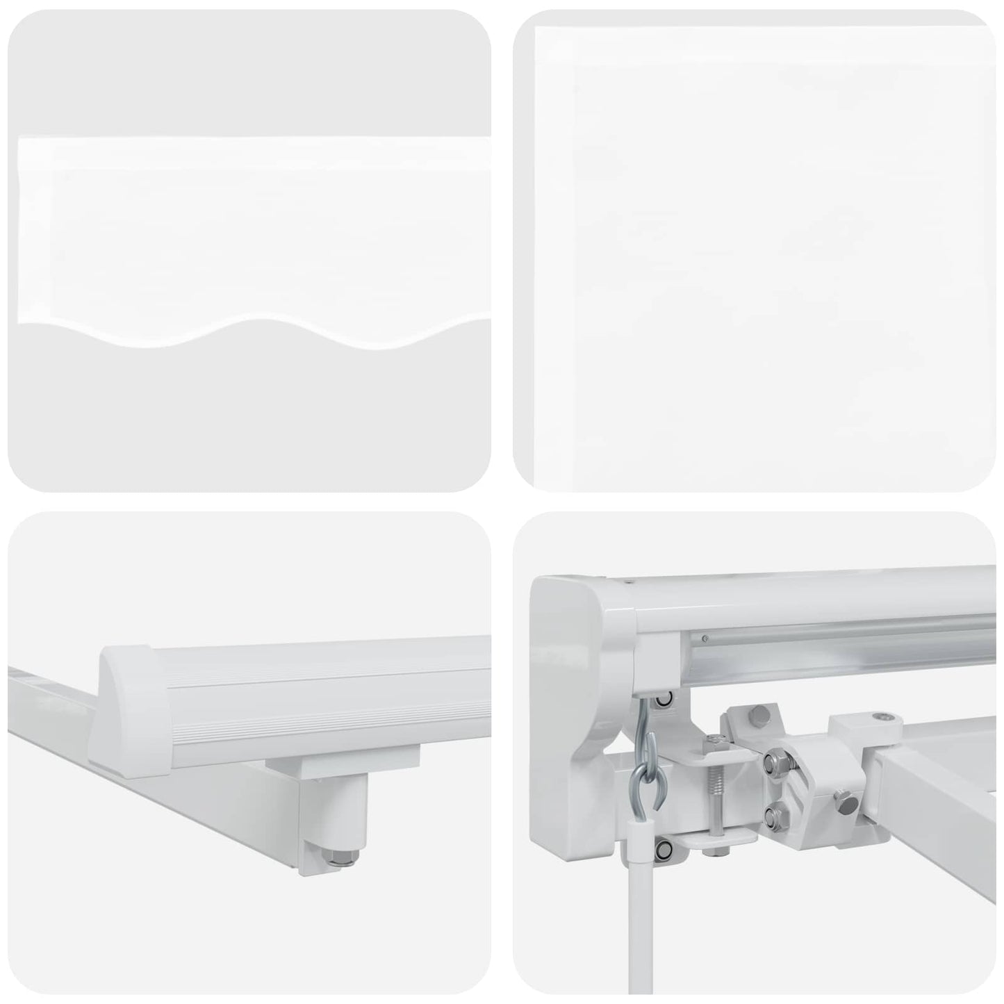 Manueller Markisenrahmen mit LEDs Weiß 5 x 3,5 m