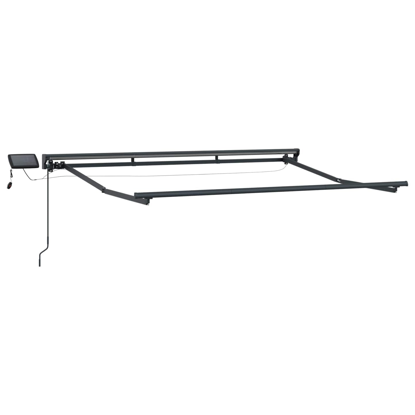 Manueller Markisenrahmen mit LEDs Braun und Anthrazit 3 x 2 m