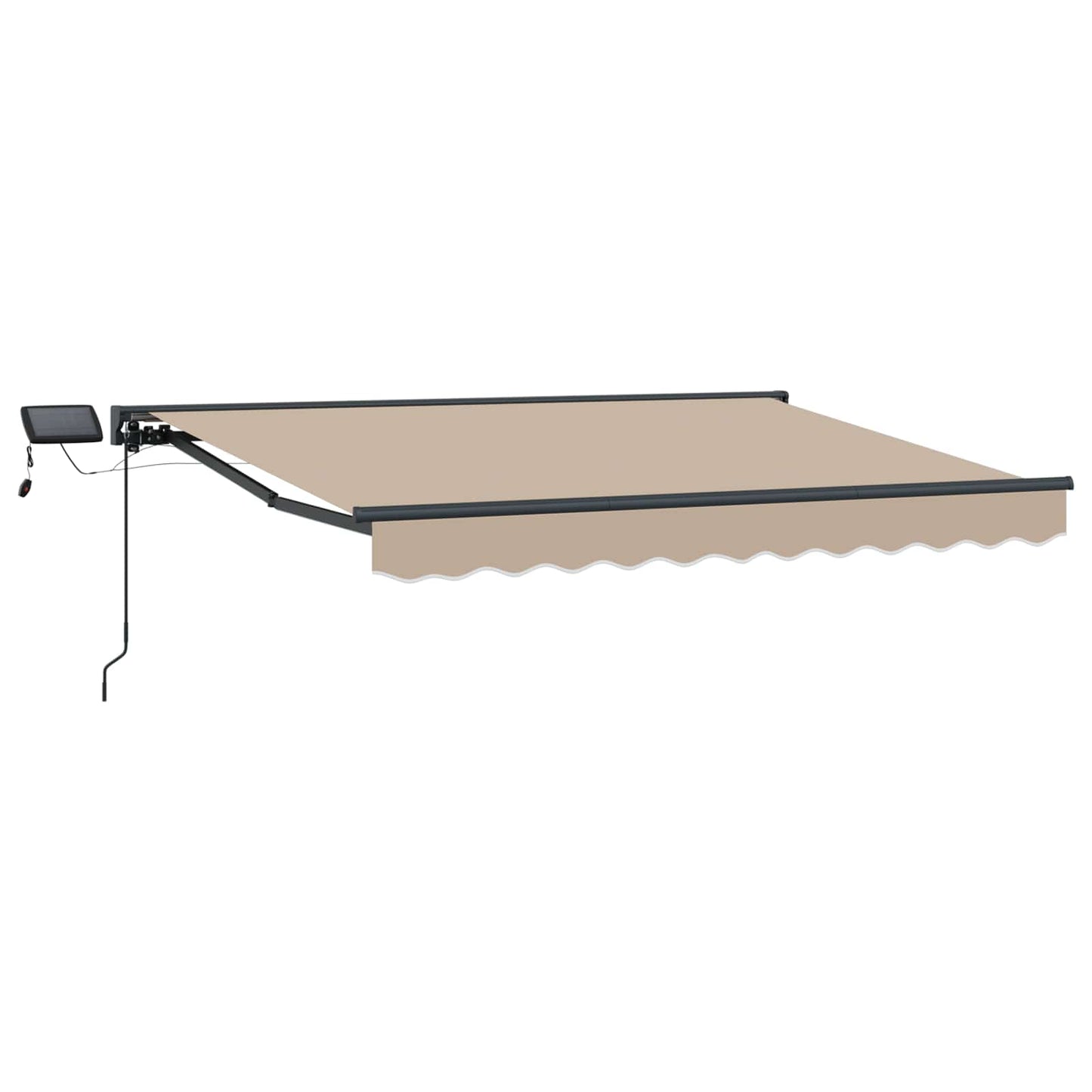 Manueller Markisenrahmen mit LEDs Beige und Anthrazit 3 x 2 m