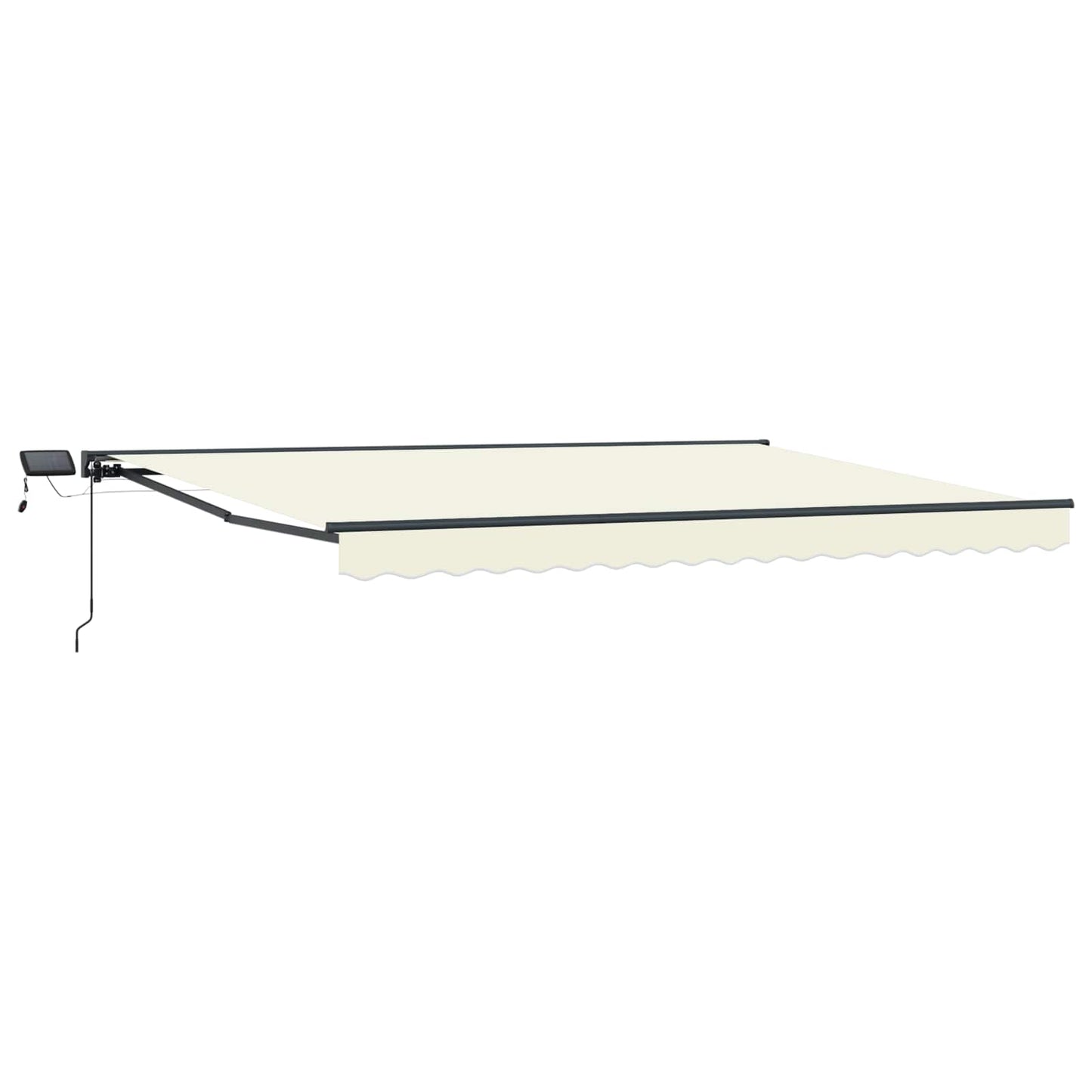 Manueller Markisenrahmen mit LEDs Creme und Anthrazit 4 x 2 m