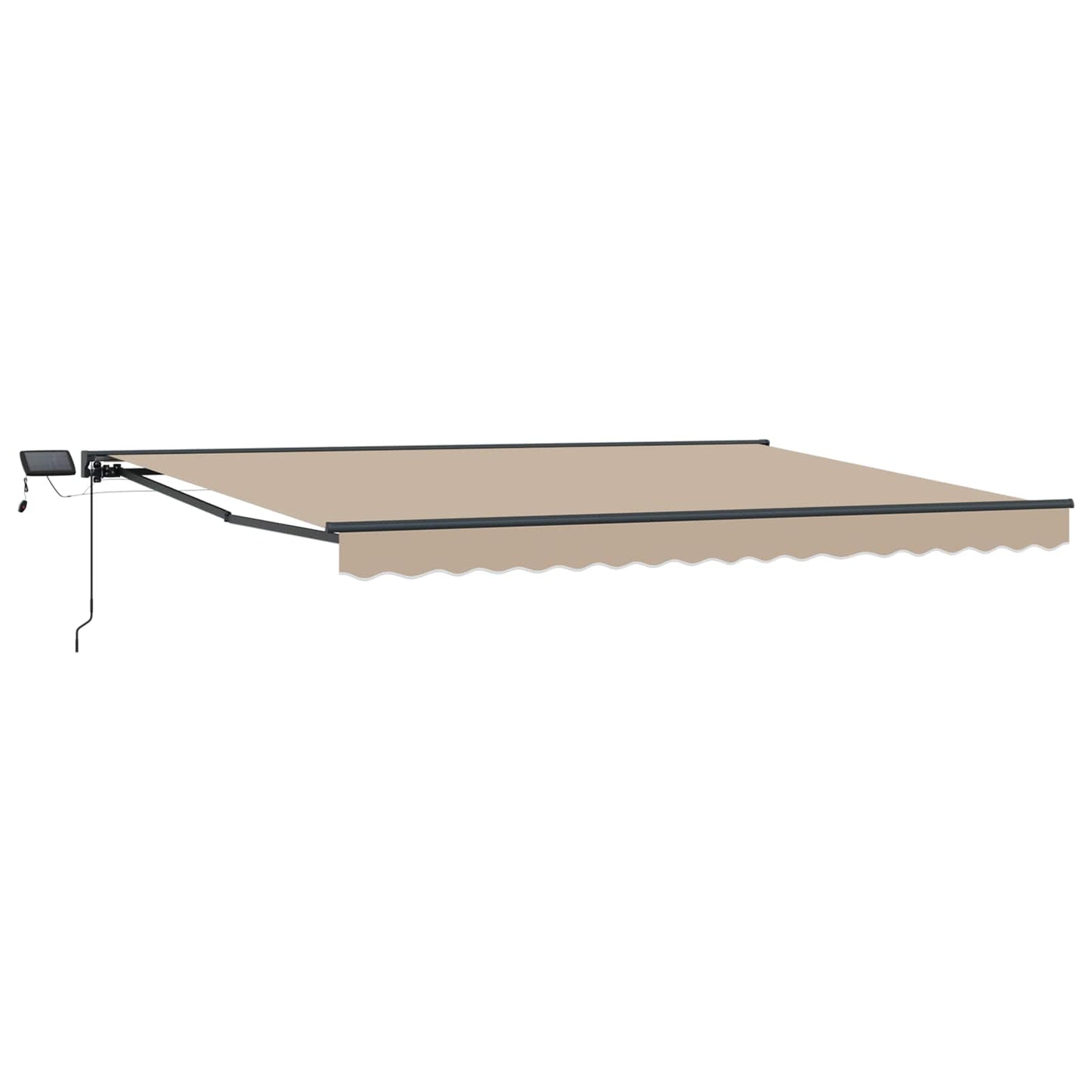 Manueller Markisenrahmen mit LEDs Beige und Anthrazit 4 x 2 m