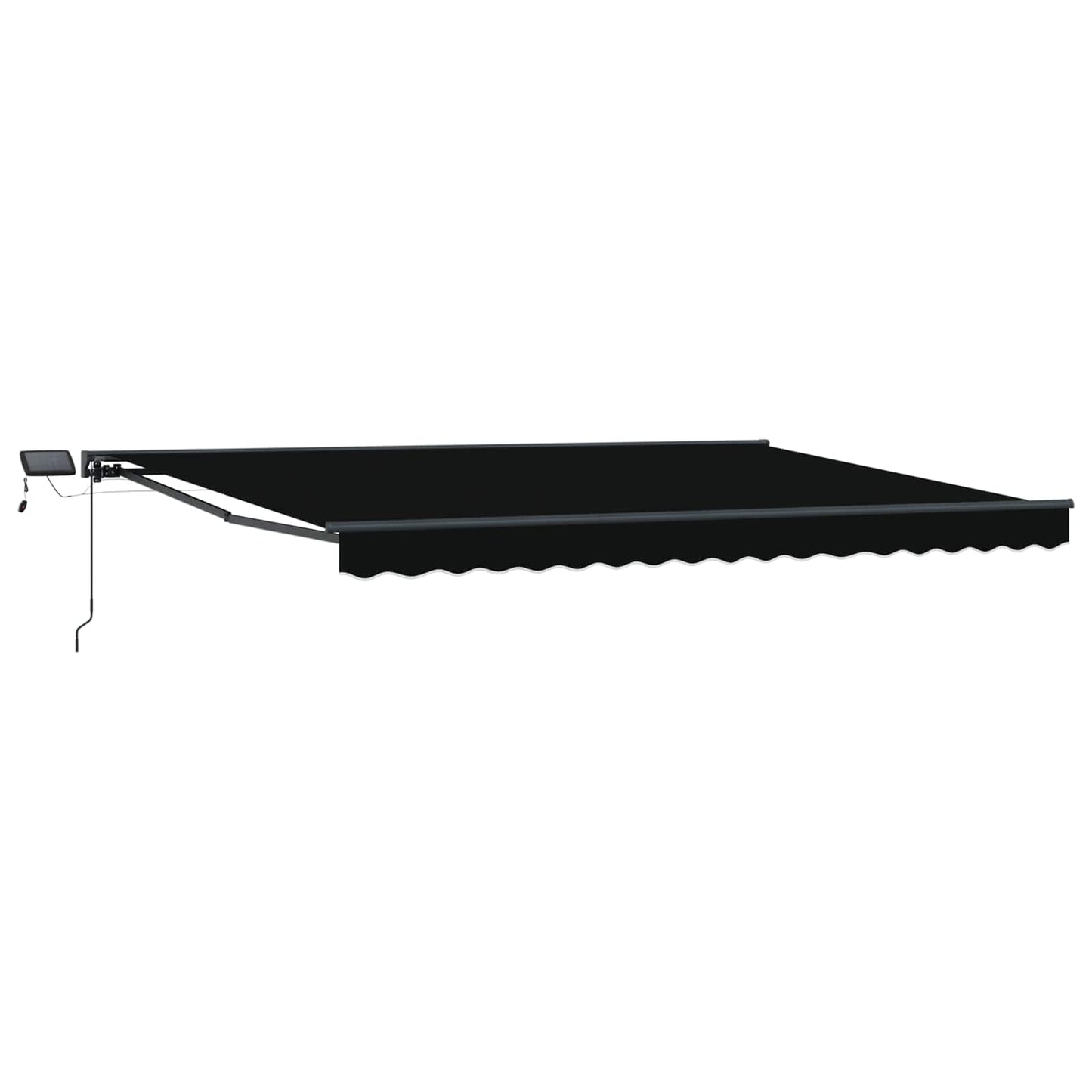 Manueller Markisenrahmen mit LEDs Schwarz und Anthrazit 4 x 3 m