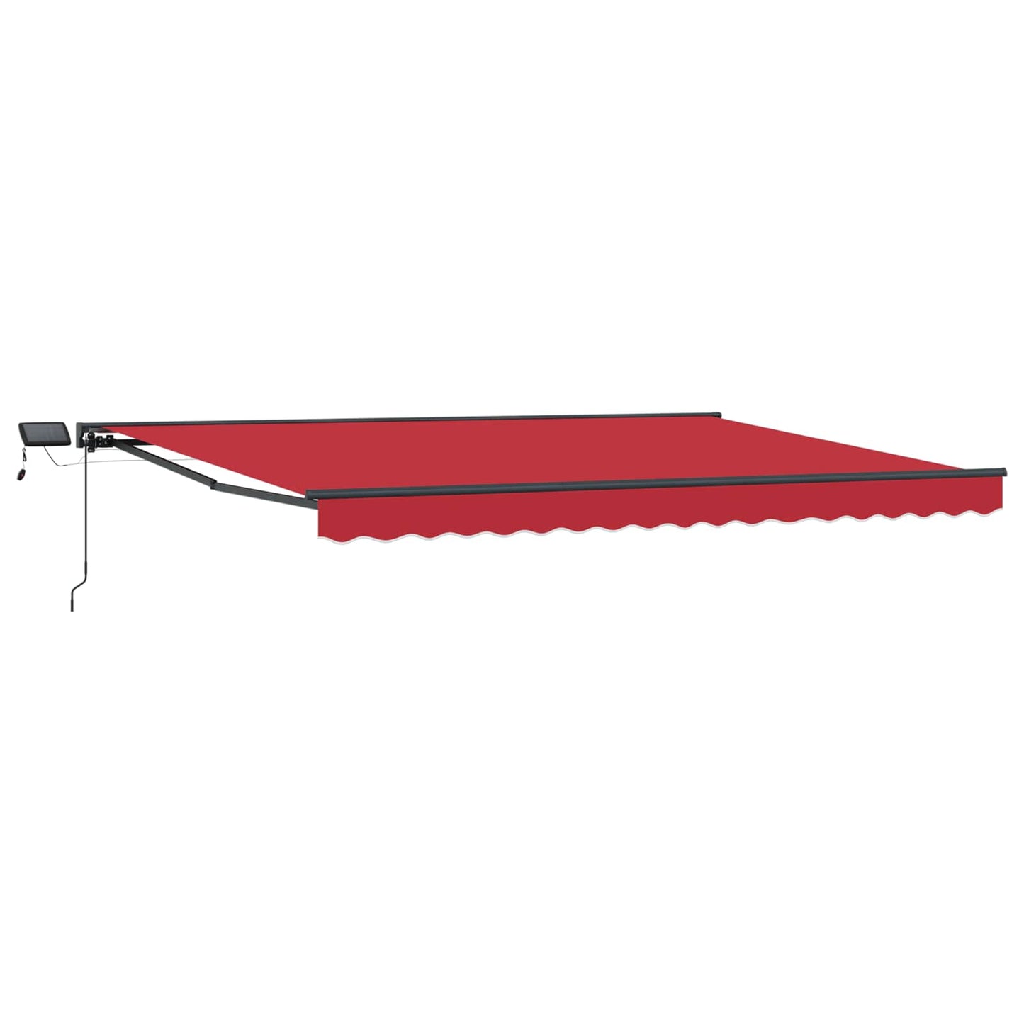 Manueller Markisenrahmen mit LEDs Rot und Anthrazit 4 × 3,5 m