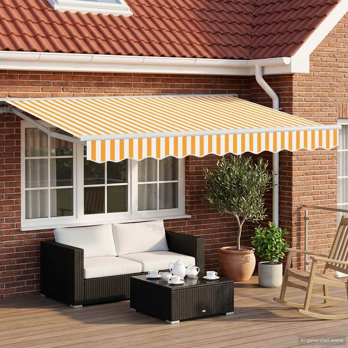 Elektrische ausziehbare Markise Orange 3,5 x 2,5 m